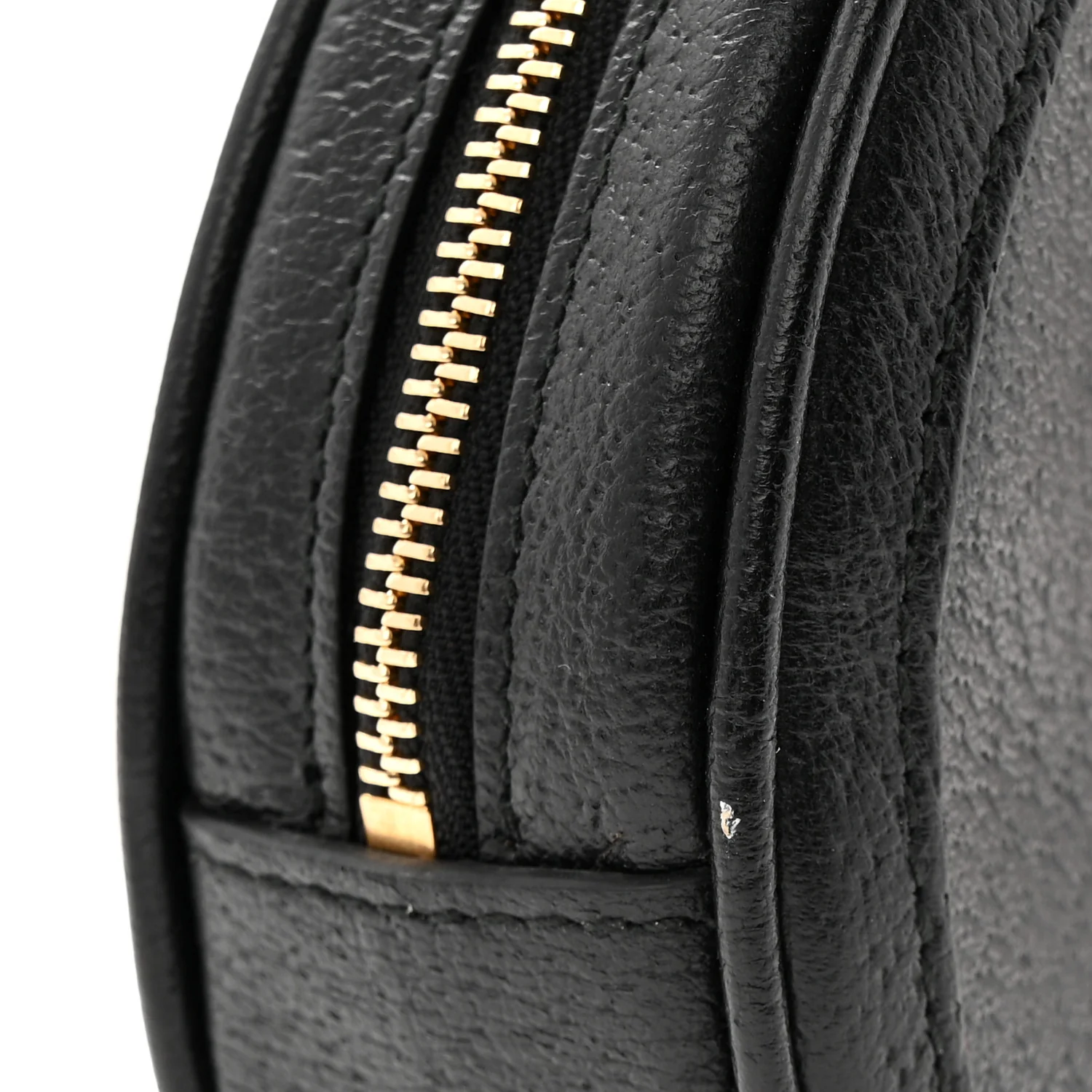 Textured Calfskin Web Ophidia Round Wrist Wallet Black - Image 11