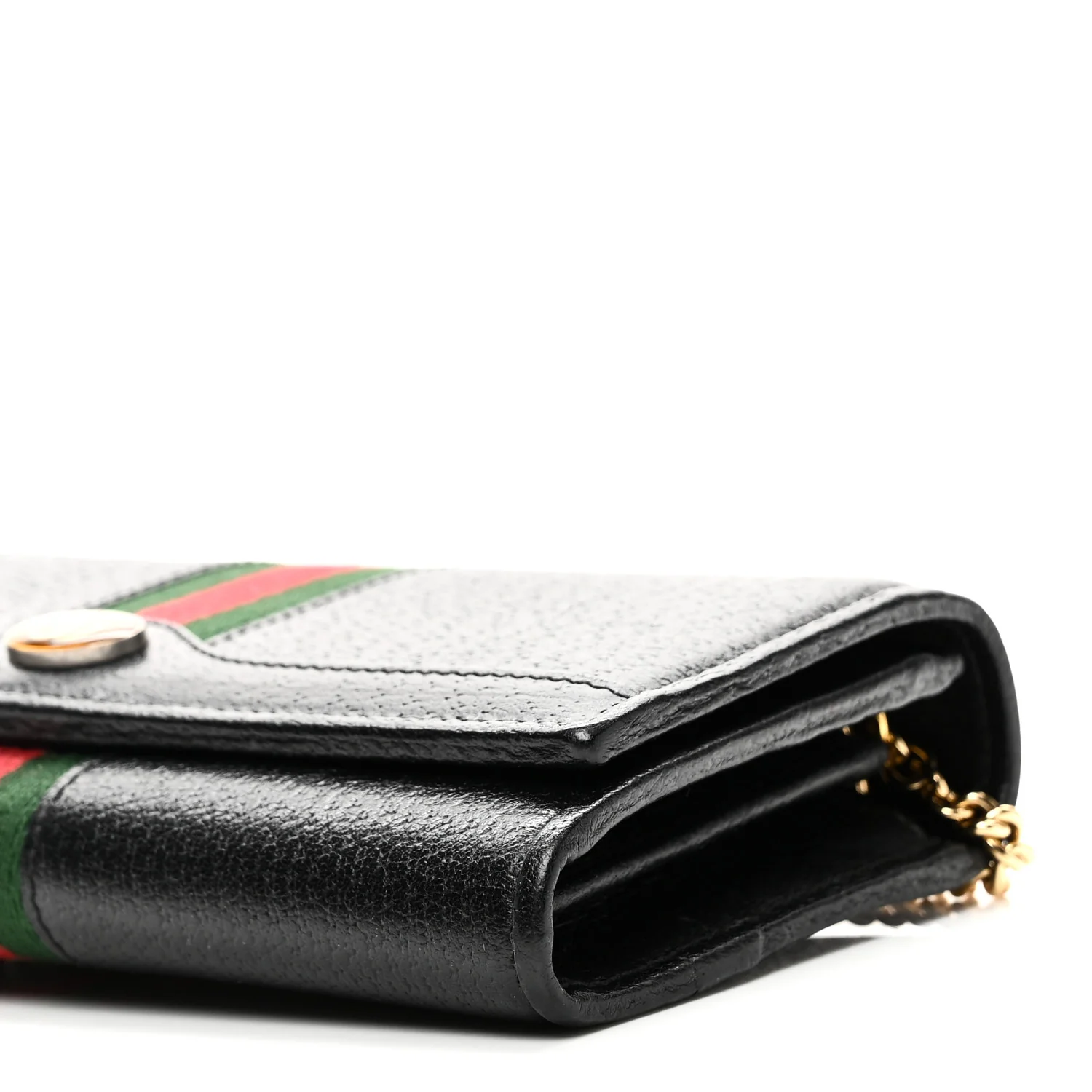 Textured Calfskin Web Ophidia Wallet On Chain Black - Image 10