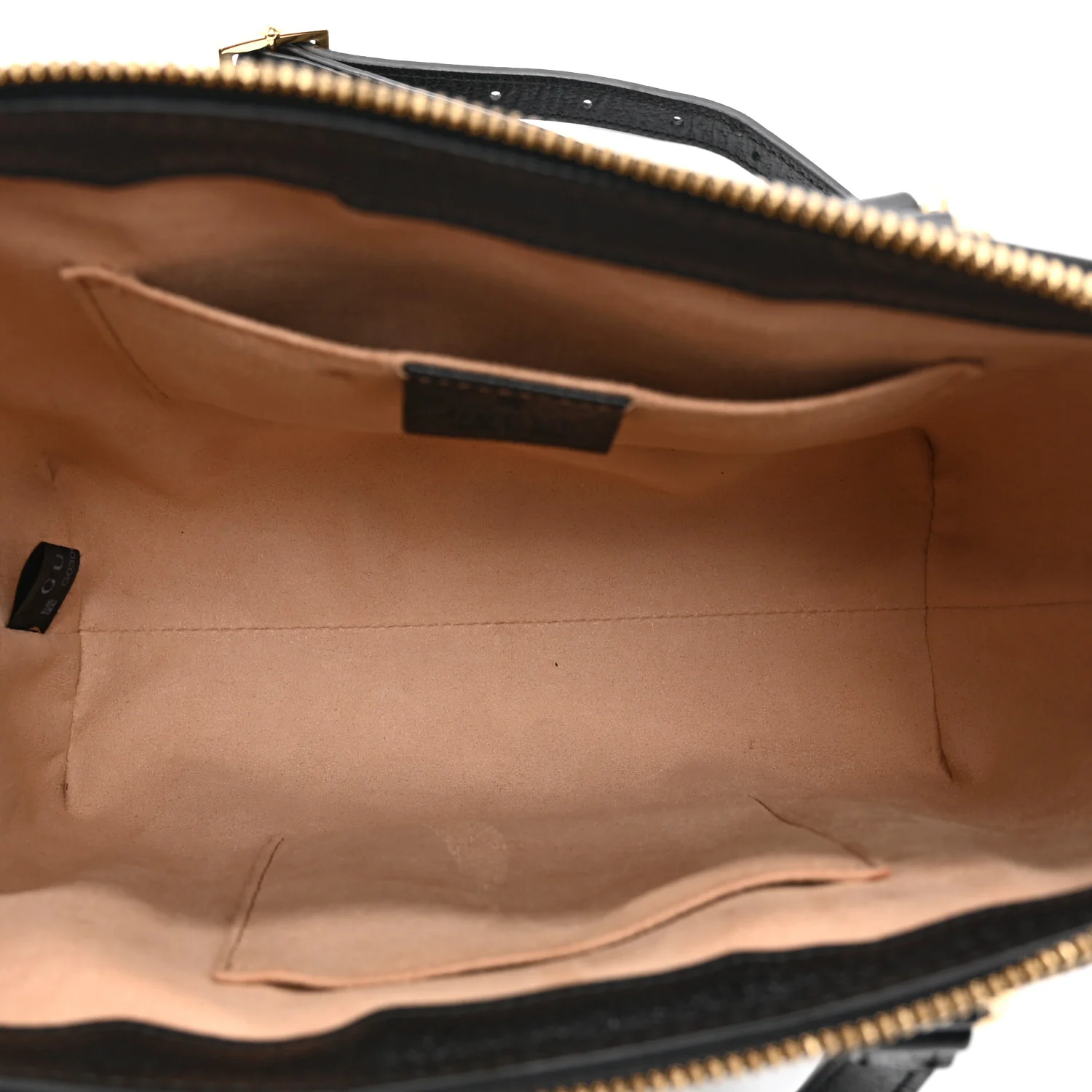 Textured Calfskin Web Small Ophidia Tote Bag Black - Image 5