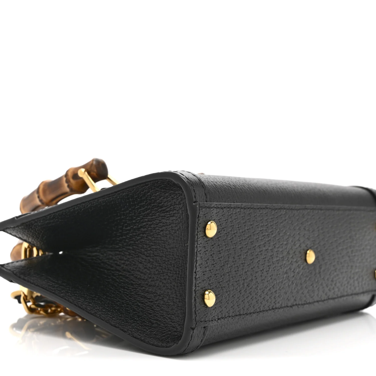 Textured Dollar Calfskin Web Small Diana Shoulder Bag Black - Image 10