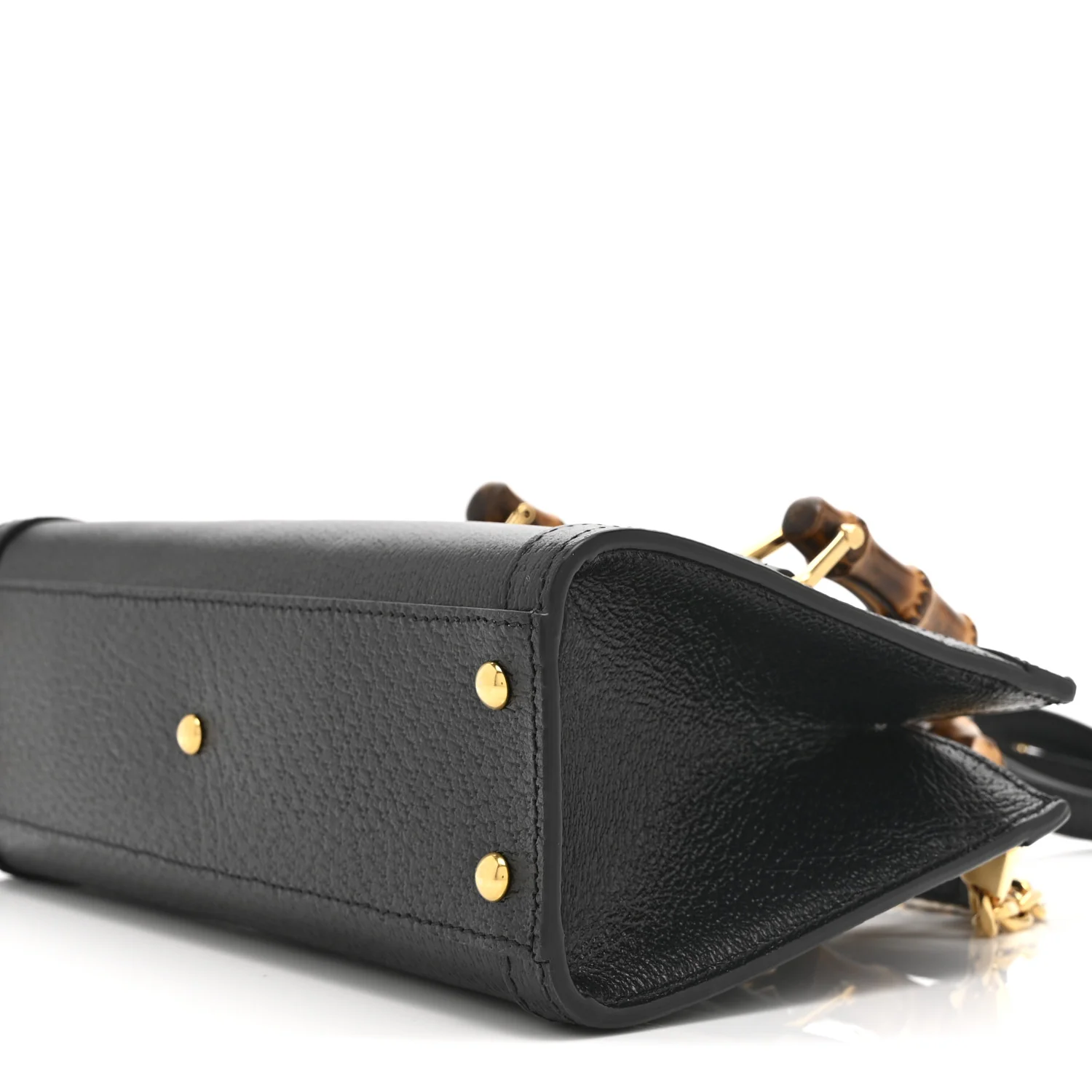 Textured Dollar Calfskin Web Small Diana Shoulder Bag Black - Image 11