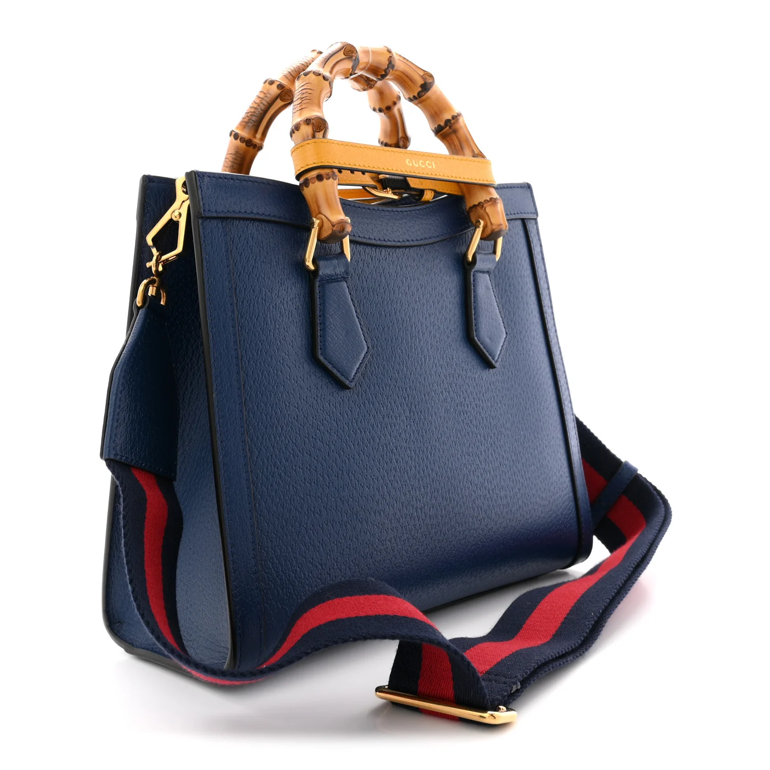Textured Dollar Calfskin Web Small Diana Tote Bag Royal Crop - Image 3