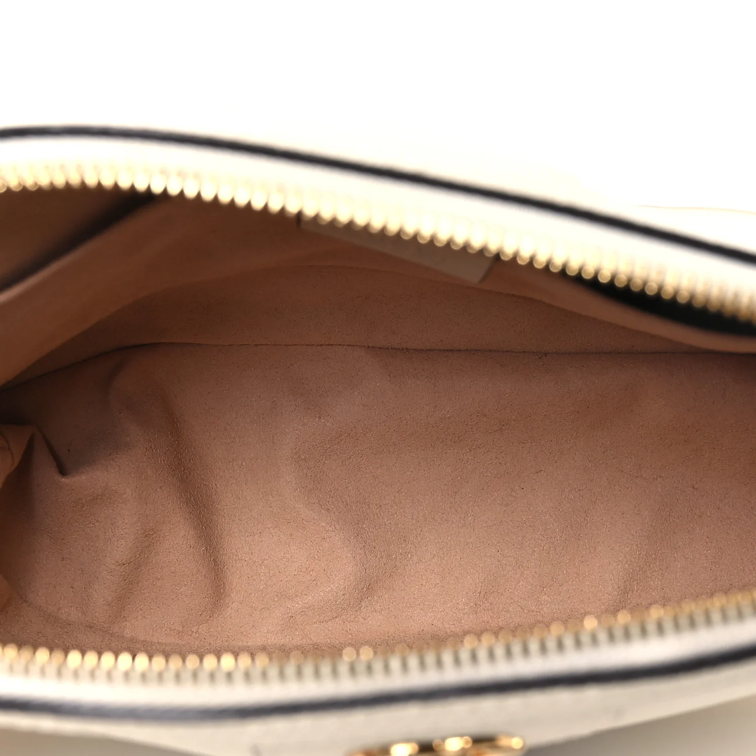 Textured Dollar Calfskin Web Small Ophidia Dome Shoulder Bag Mystic White - Image 5