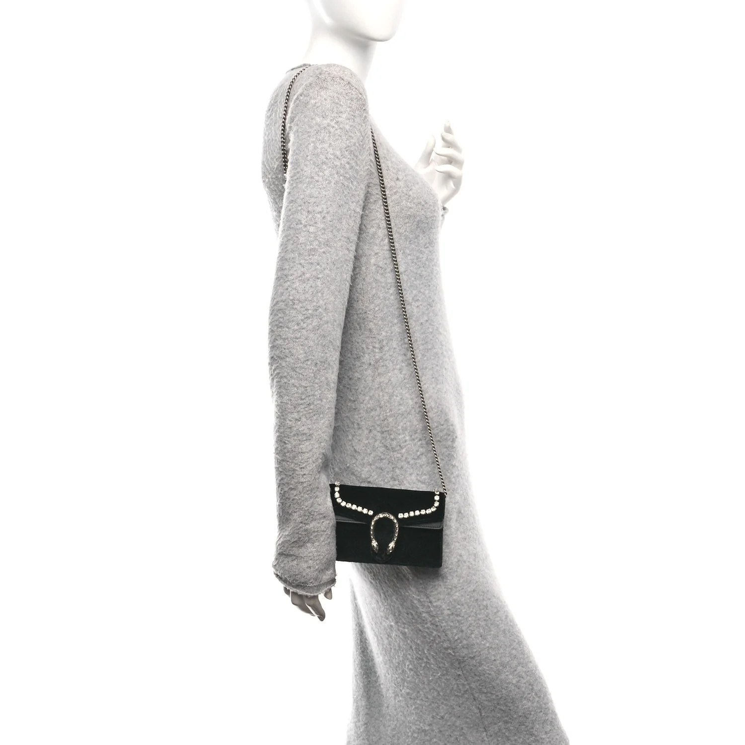 Velvet Crystal Super Mini Dionysus Shoulder Bag Black - Image 2
