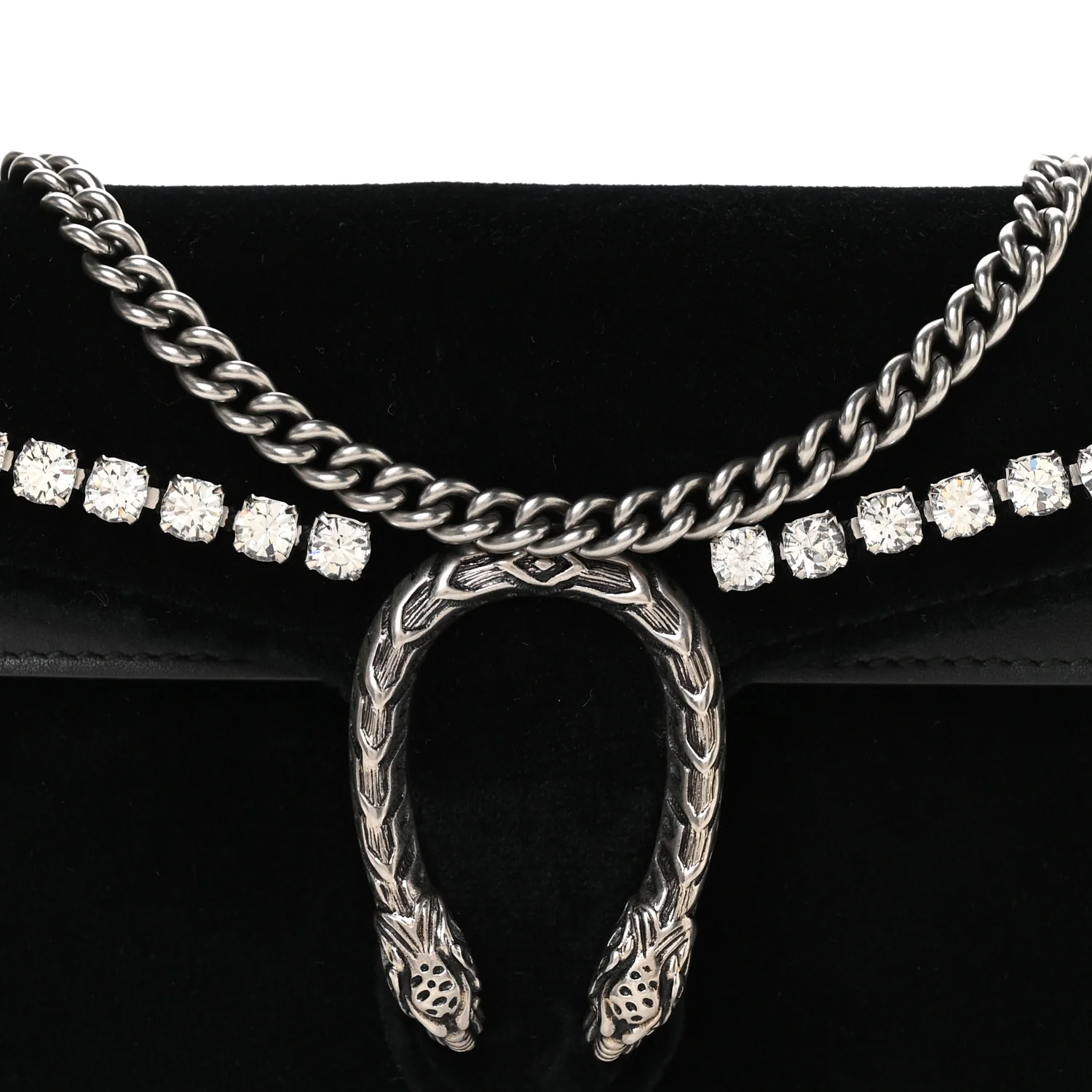 Velvet Crystal Super Mini Dionysus Shoulder Bag Black - Image 7