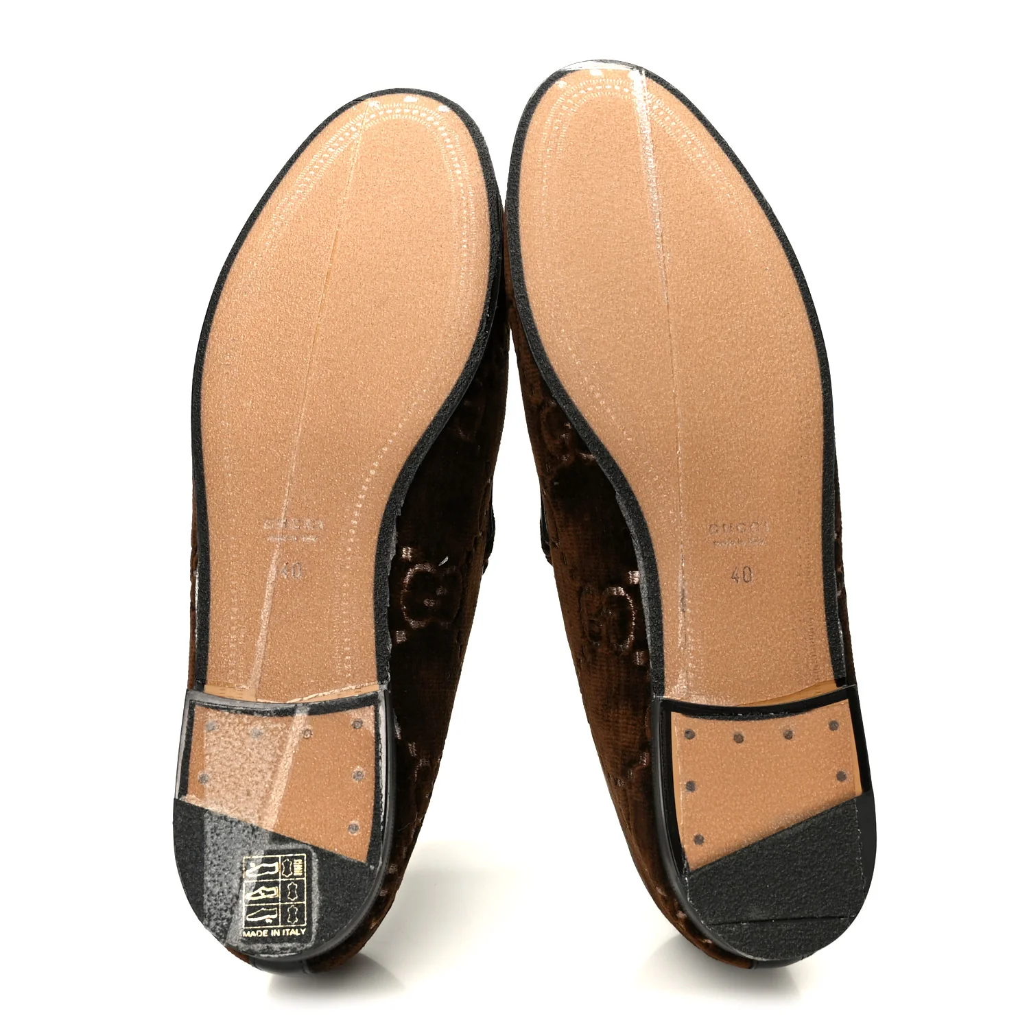 Velvet GG Monogram Horsebit Womens Jordaan Loafers 40 Brown Black - Image 6