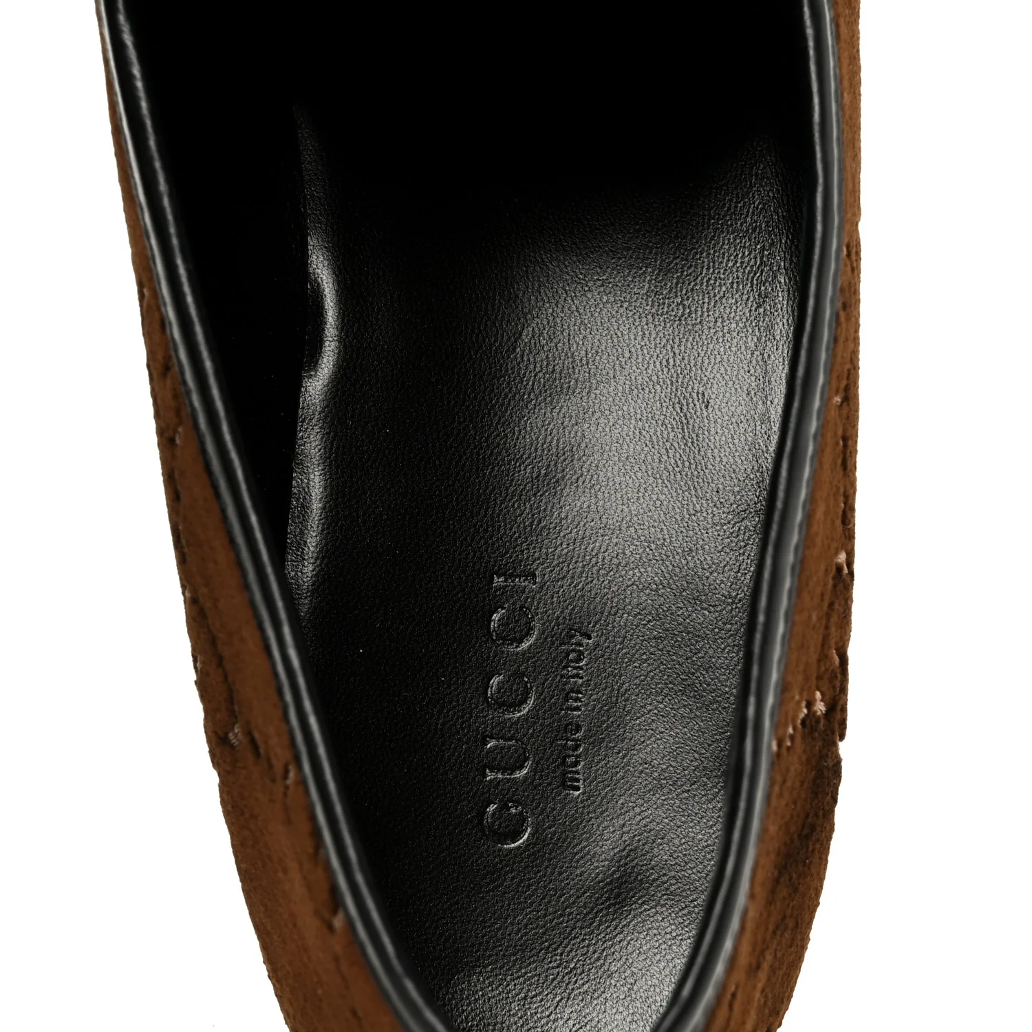 Velvet GG Monogram Horsebit Womens Jordaan Loafers 40 Brown Black - Image 7