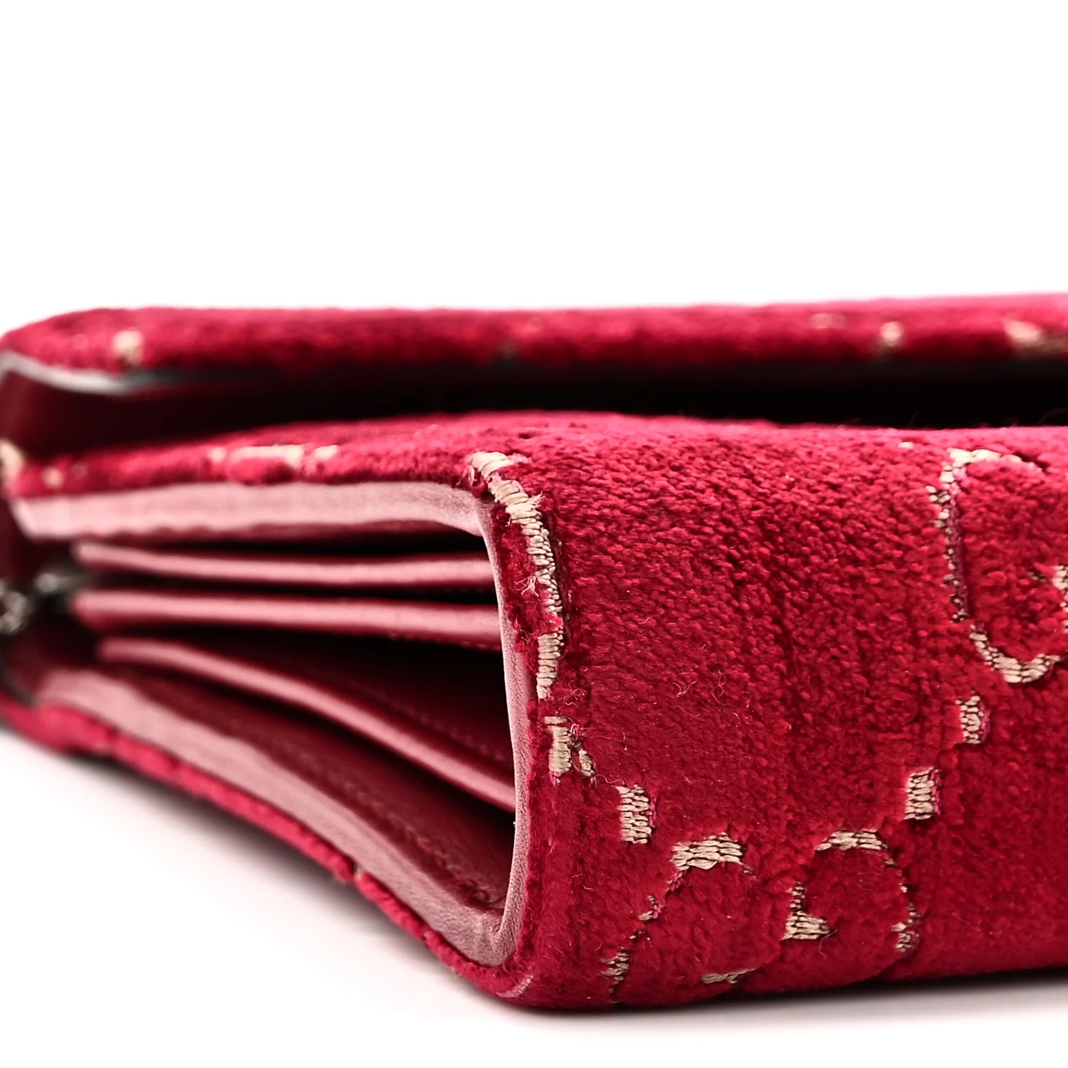 Velvet GG Monogram Mini Dionysus Chain Wallet Red Cipria - Image 9