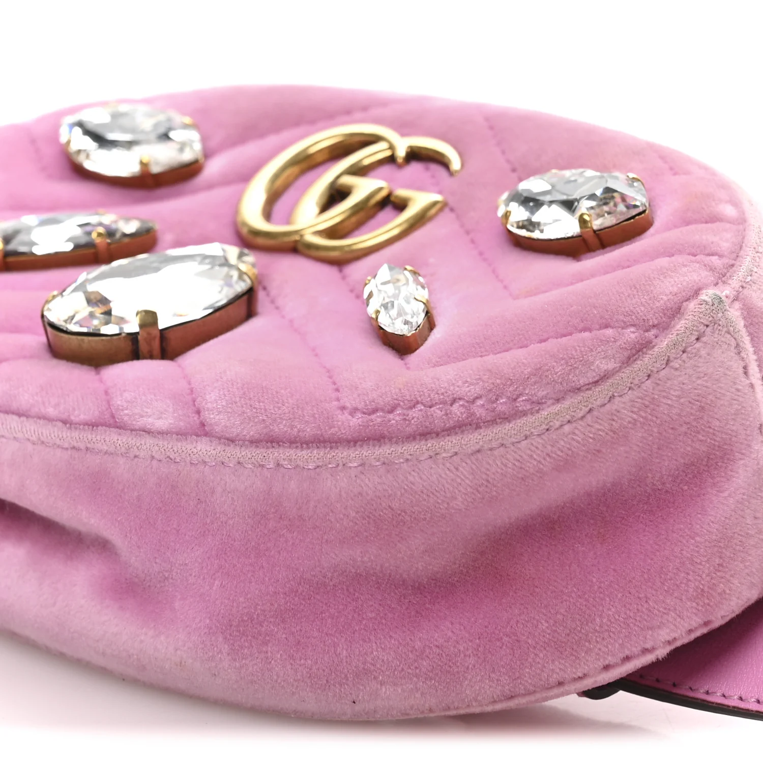 Velvet Matelasse Marquise Crystals GG Marmont Belt Bag 85 34 Malva - Image 10