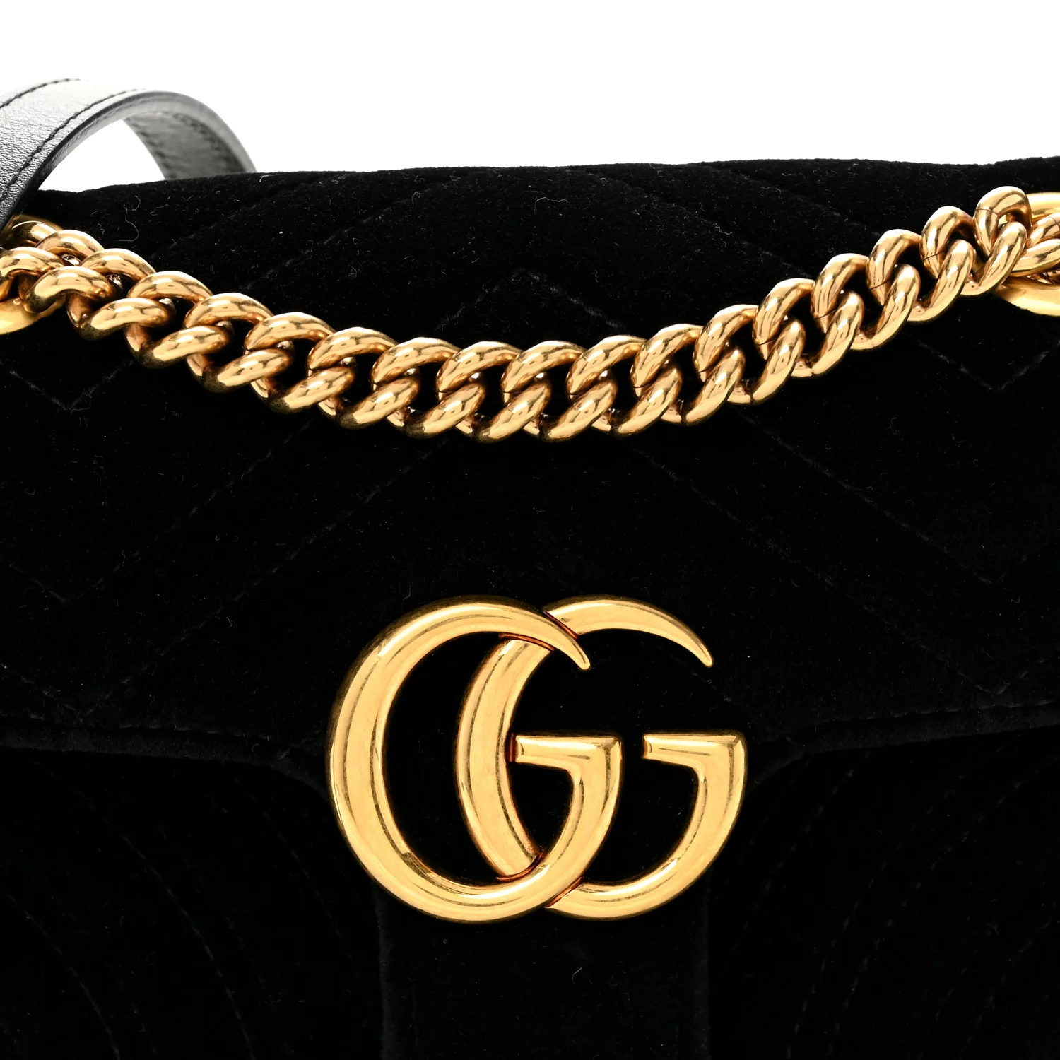 Velvet Matelasse Mini GG Marmont Shoulder Bag Black - Image 8