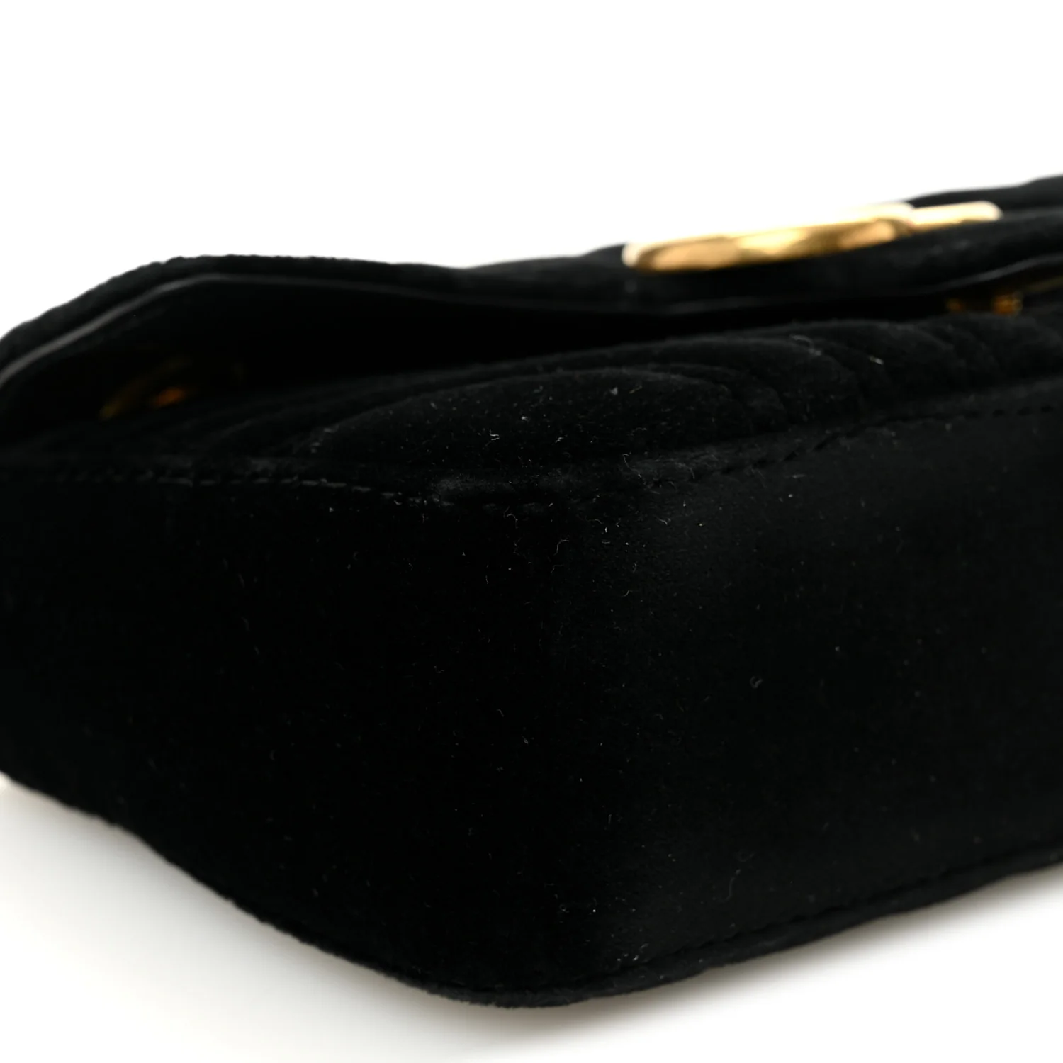 Velvet Matelasse Mini GG Marmont Shoulder Bag Black - Image 9