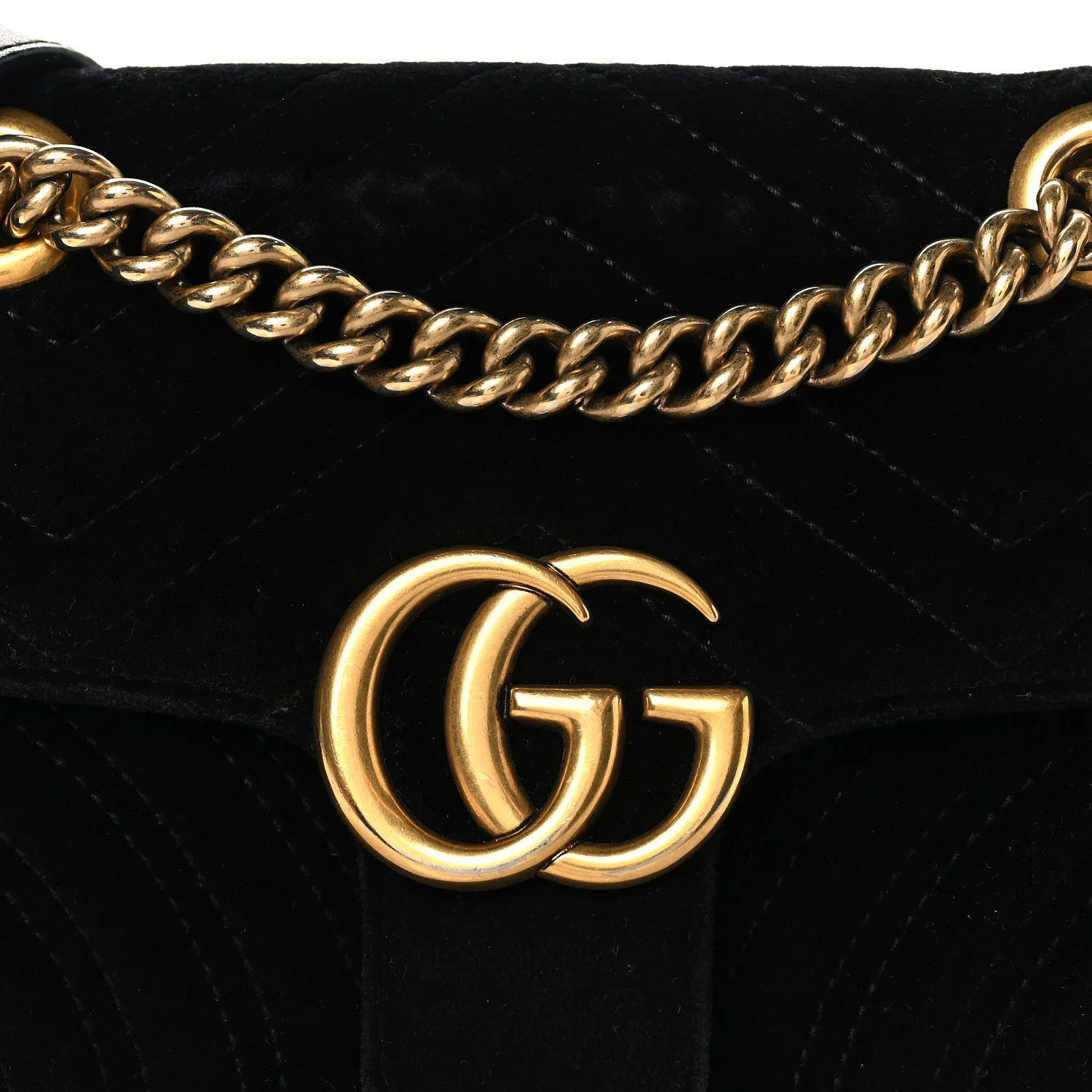 Velvet Matelasse Mini GG Marmont Shoulder Bag Black - Image 8