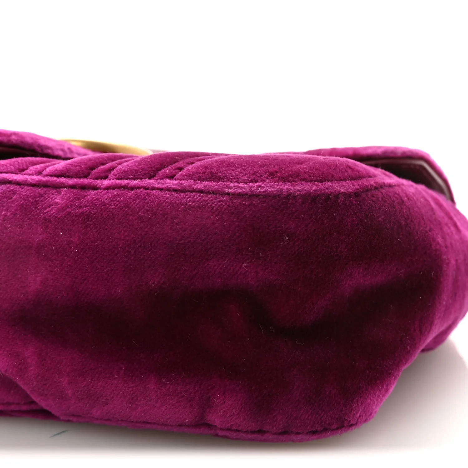 Velvet Matelasse Mini GG Marmont Shoulder Bag Fuchsia Violet Cyclamen - Image 10
