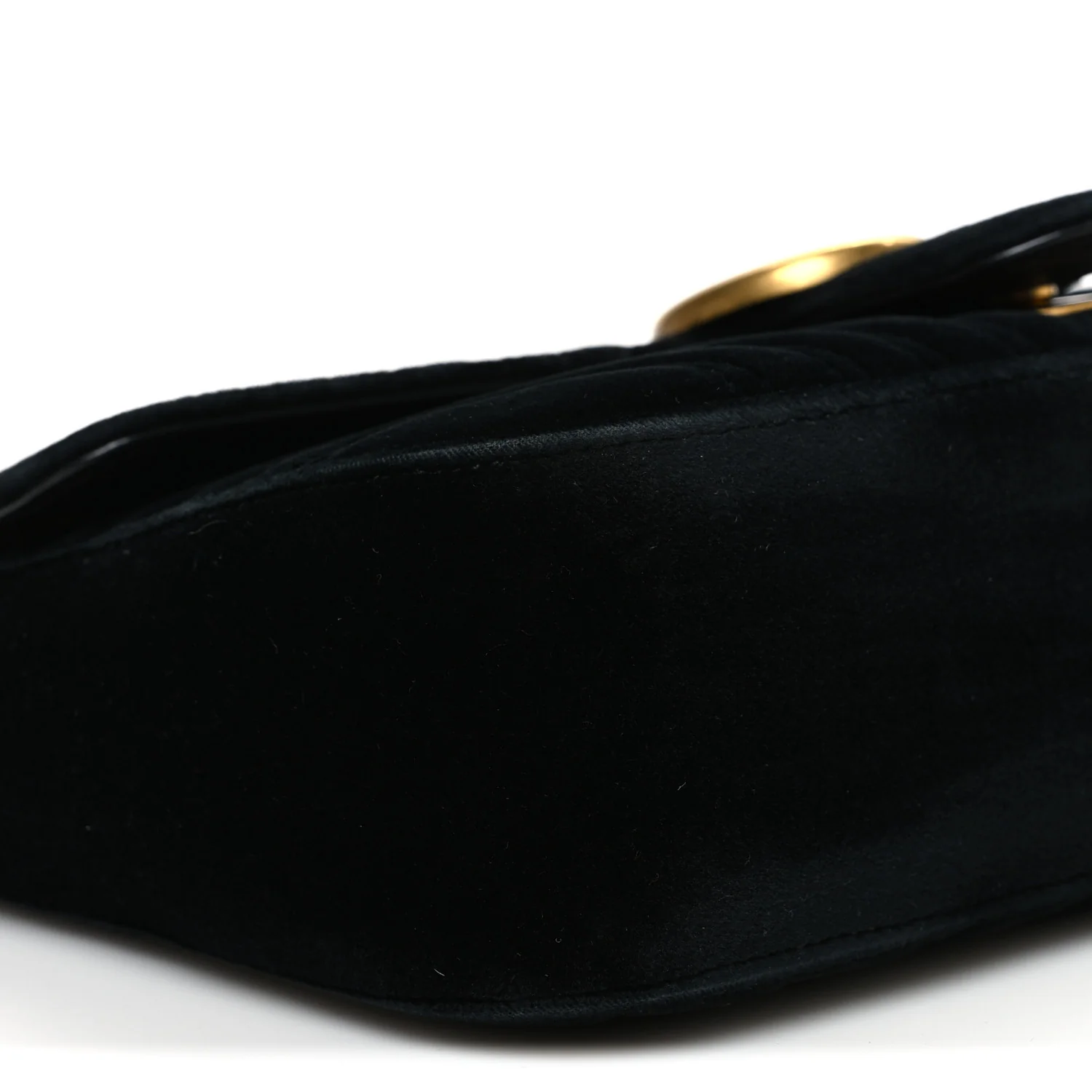 Velvet Matelasse Small GG Marmont Shoulder Bag Black - Image 9