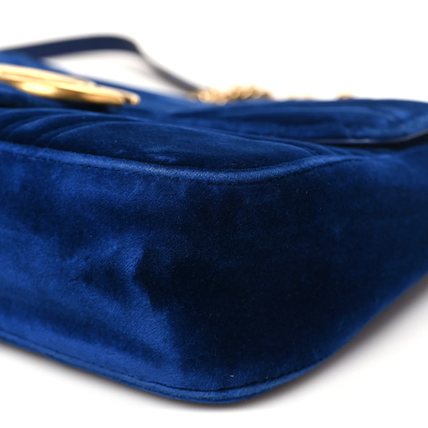 Velvet Matelasse Small GG Marmont Shoulder Bag Cobalt Blue - Image 10