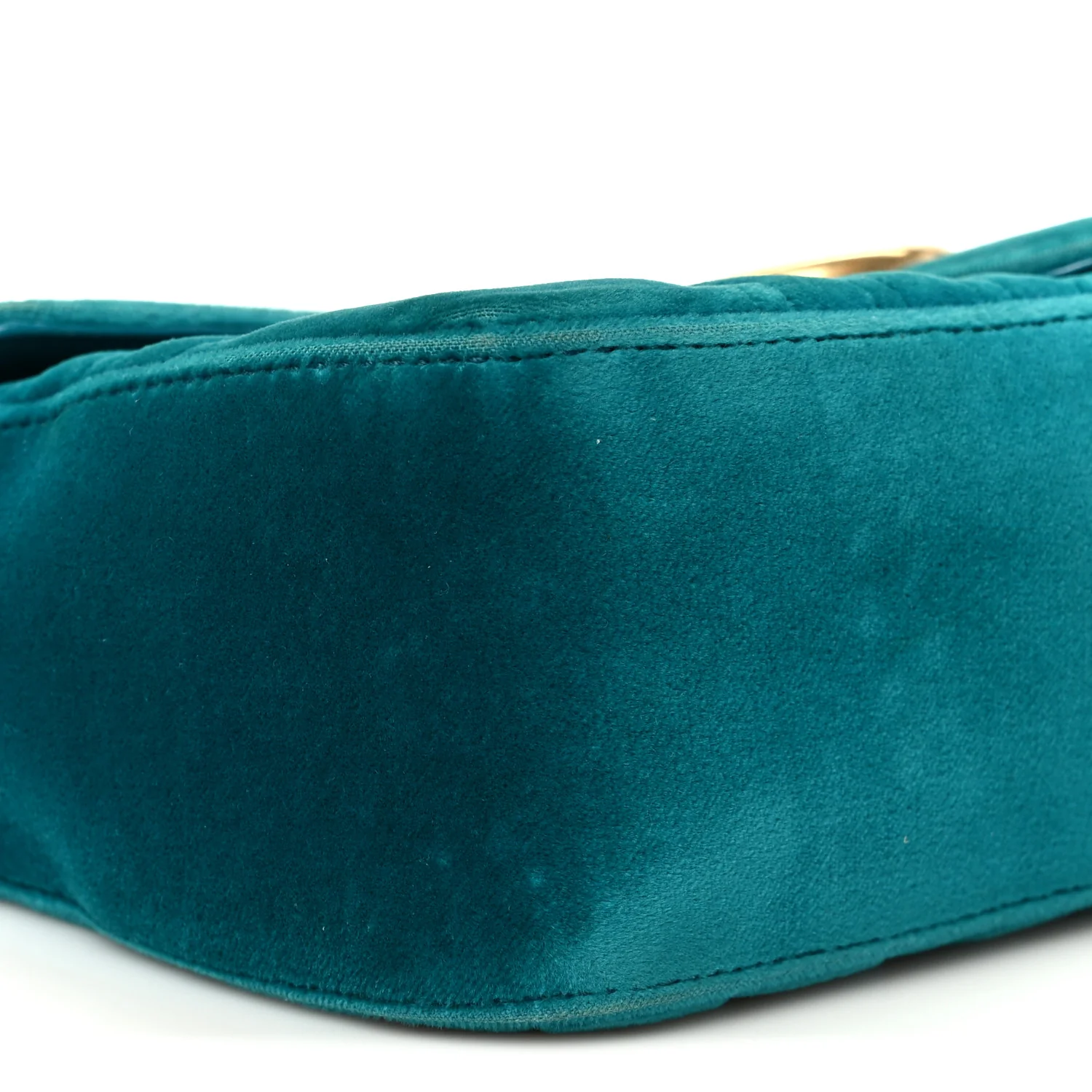 Velvet Matelasse Small GG Marmont Shoulder Bag Pavone Cyan - Image 10