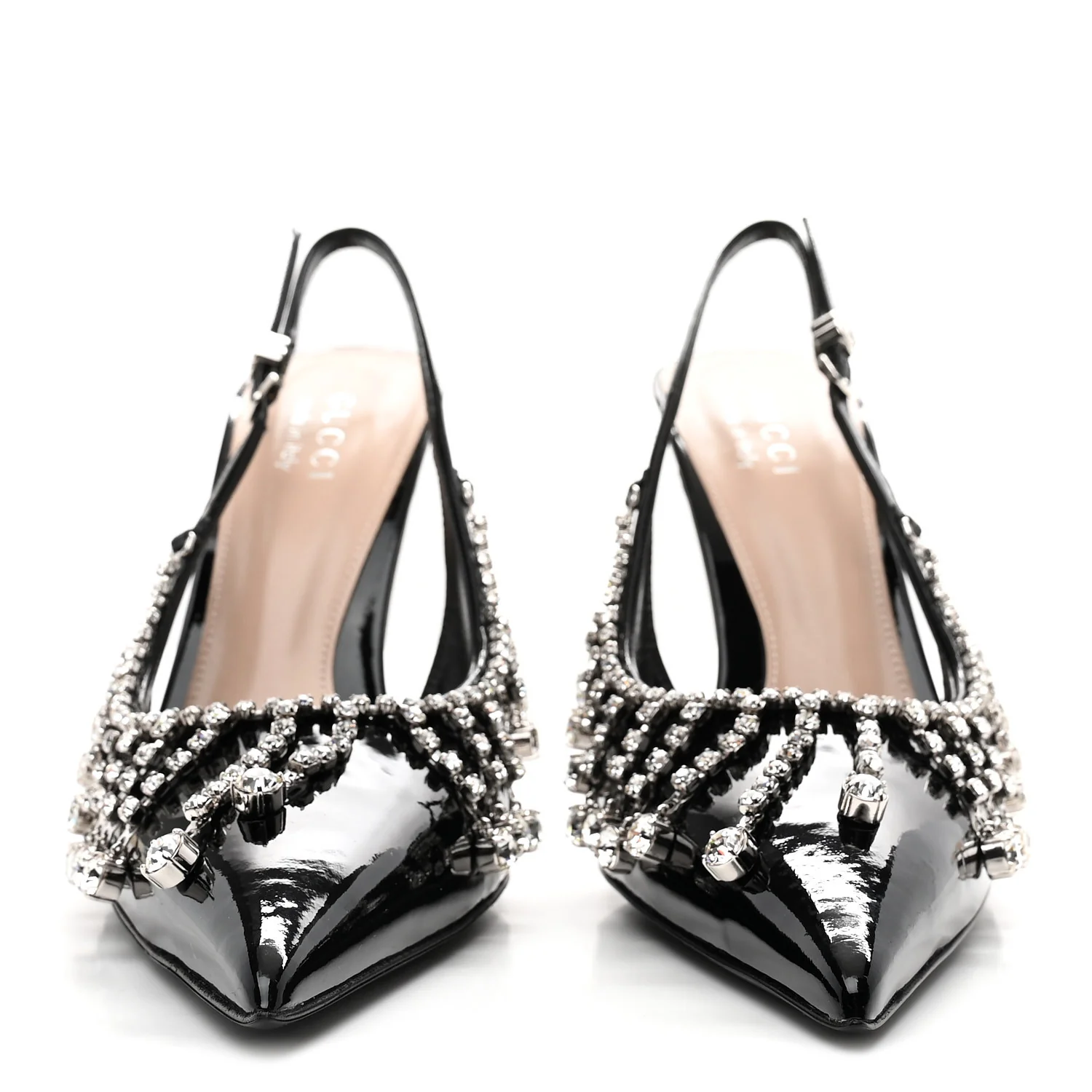 Vernice Crystal Embellished Guinevere Slingback Pumps 37 Black - Image 3