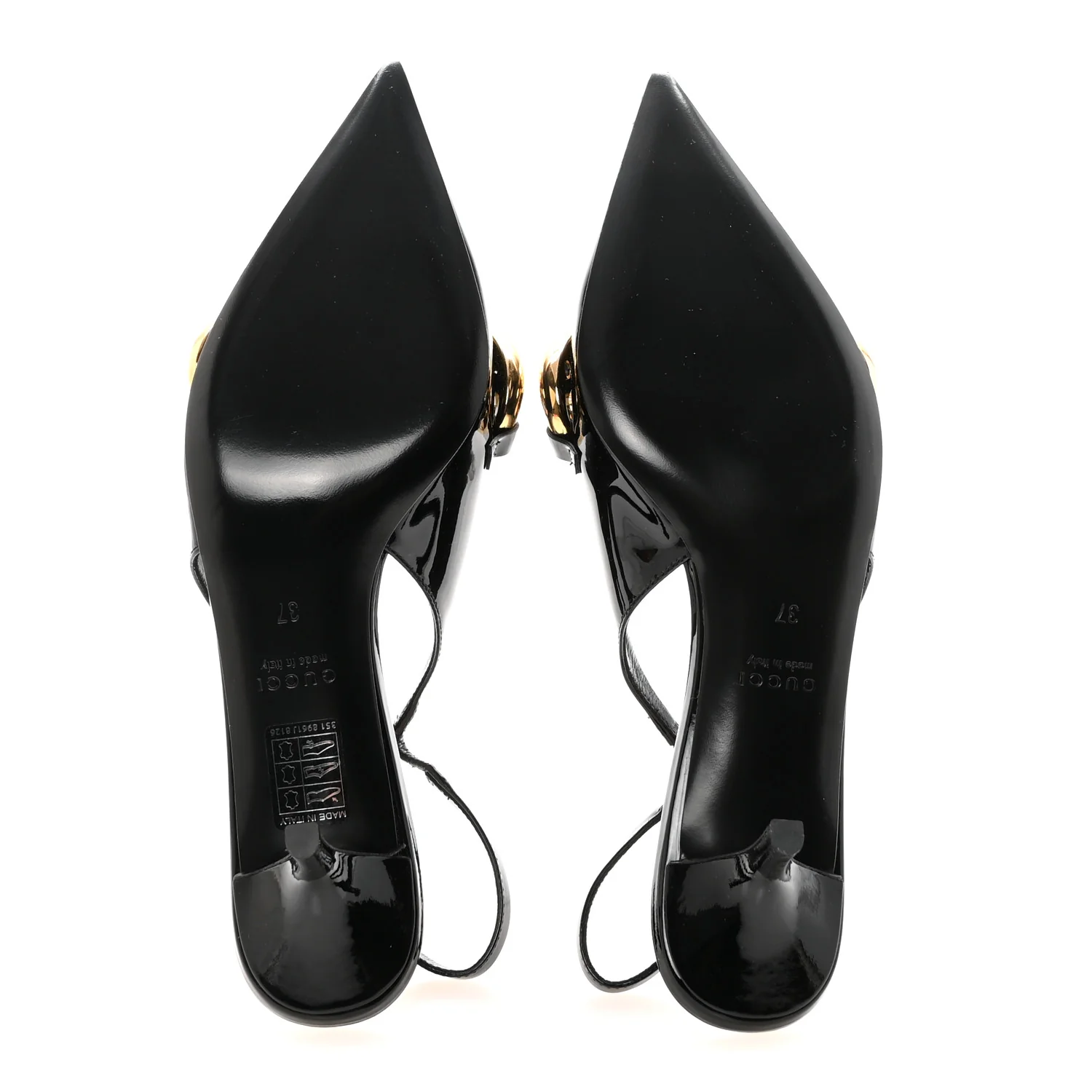 Vernice Crystal Nappa Charlotte Marina Slingback Pumps 37 Black - Image 6