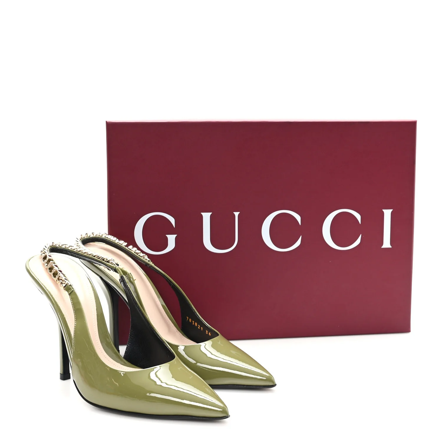 Vernice Crystal Nappa Charlotte Signoria 105 Slingback Pumps 36 Herbs Light Green - Image 10