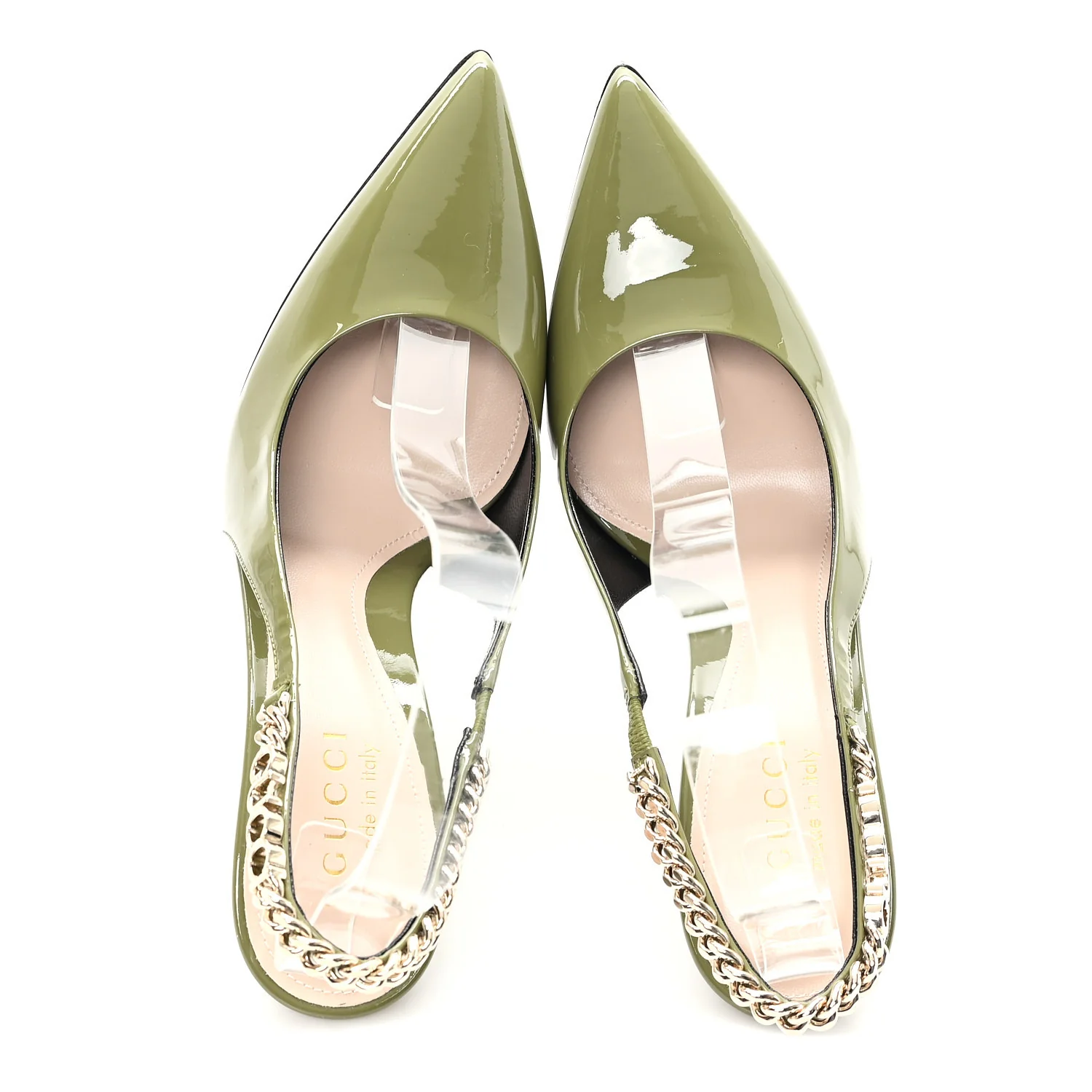 Vernice Crystal Nappa Charlotte Signoria 105 Slingback Pumps 36 Herbs Light Green - Image 2