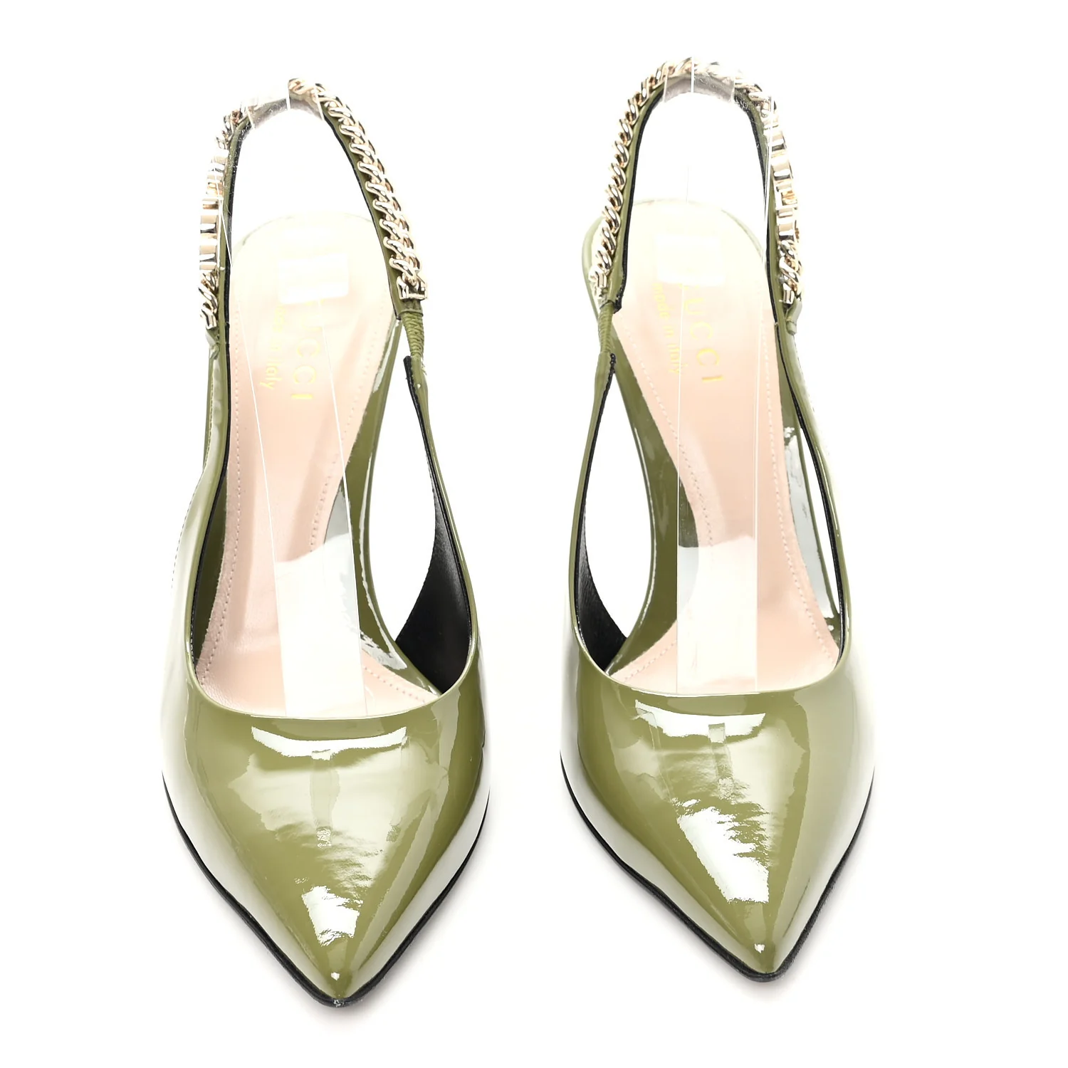 Vernice Crystal Nappa Charlotte Signoria 105 Slingback Pumps 36 Herbs Light Green - Image 3