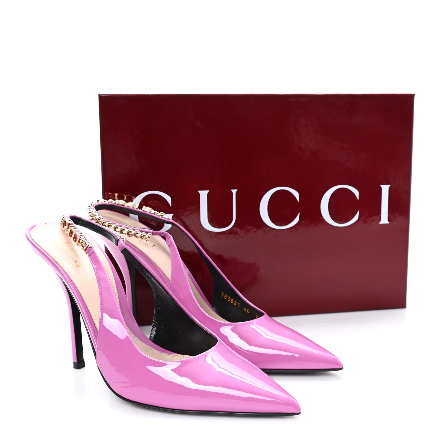Vernice Crystal Nappa Charlotte Signoria 105 Slingback Pumps 40 Libre Pink - Image 10
