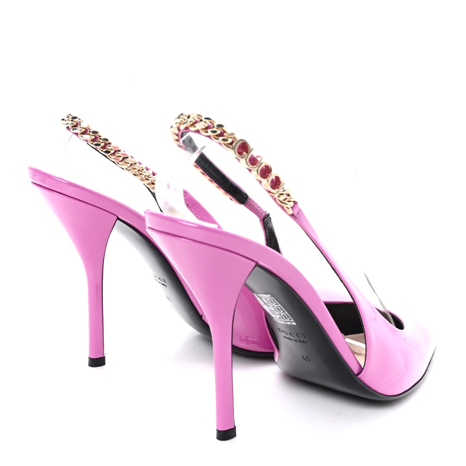 Vernice Crystal Nappa Charlotte Signoria 105 Slingback Pumps 40 Libre Pink - Image 5