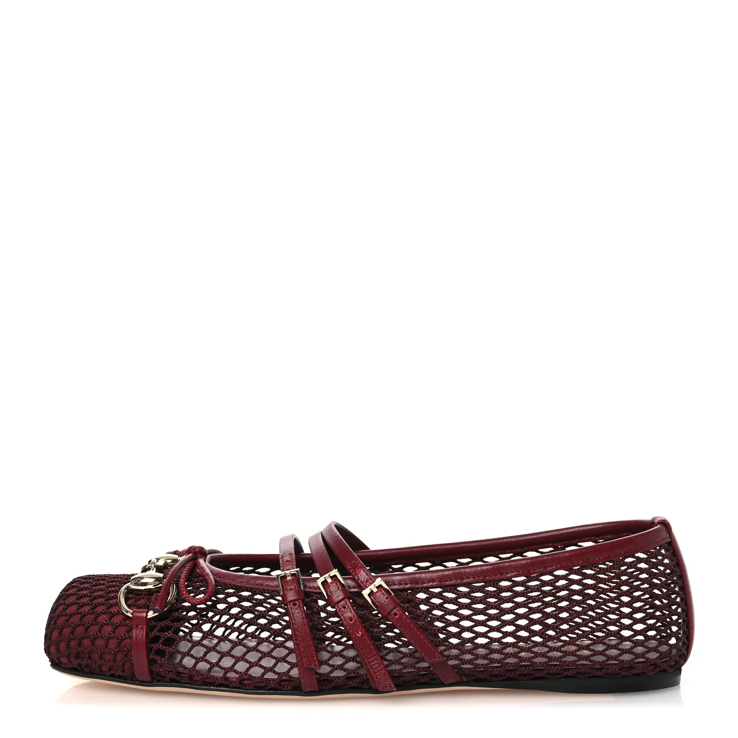 Video Net Nappa Horsebit Ballerina Flats 38 Rosso Ancora