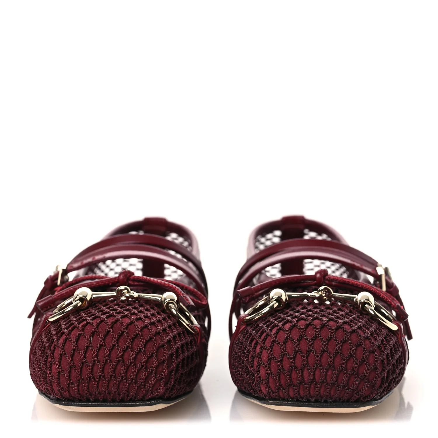 Video Net Nappa Horsebit Ballerina Flats 38 Rosso Ancora - Image 3