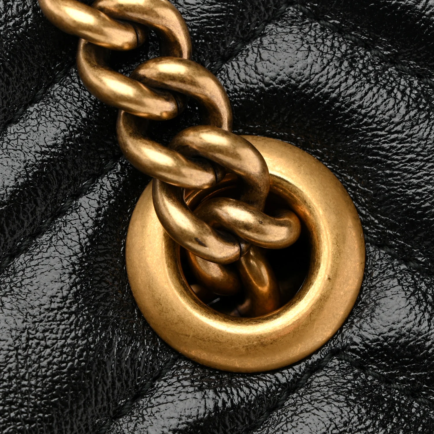 Vintage Calfskin Matelasse Medium GG Marmont Slim Tote Black - Image 11