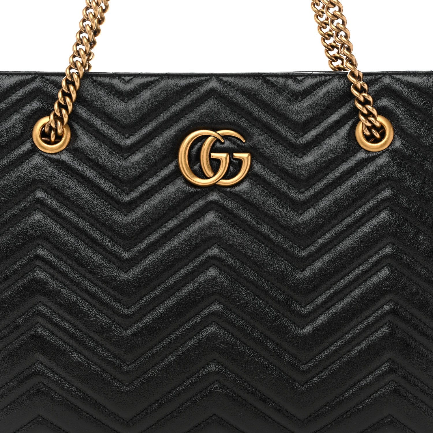 Vintage Calfskin Matelasse Medium GG Marmont Slim Tote Black - Image 8