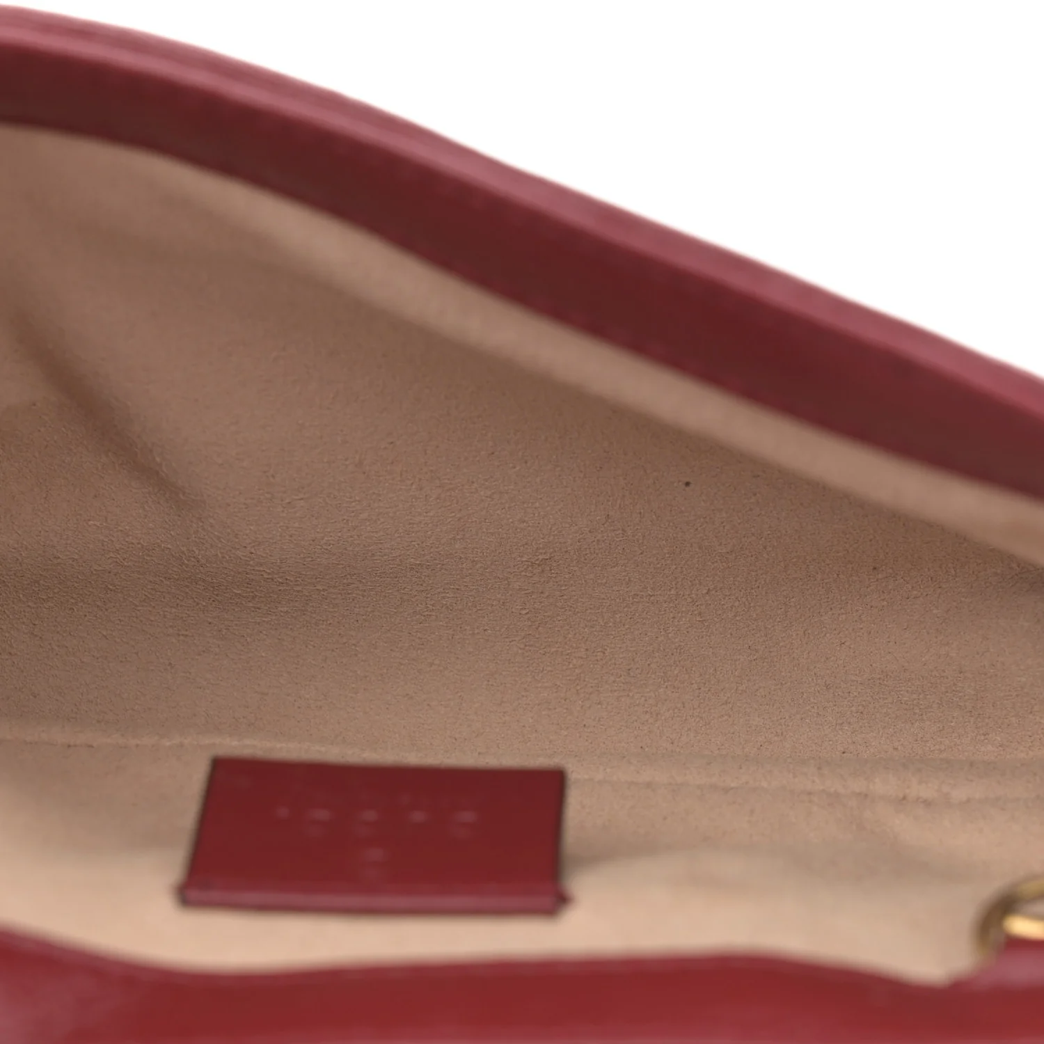 Vintage Effect Calfskin Matelasse Diagonal Super Mini Torchon GG Marmont Shoulder Bag Black Romantic Cherry - Image 5