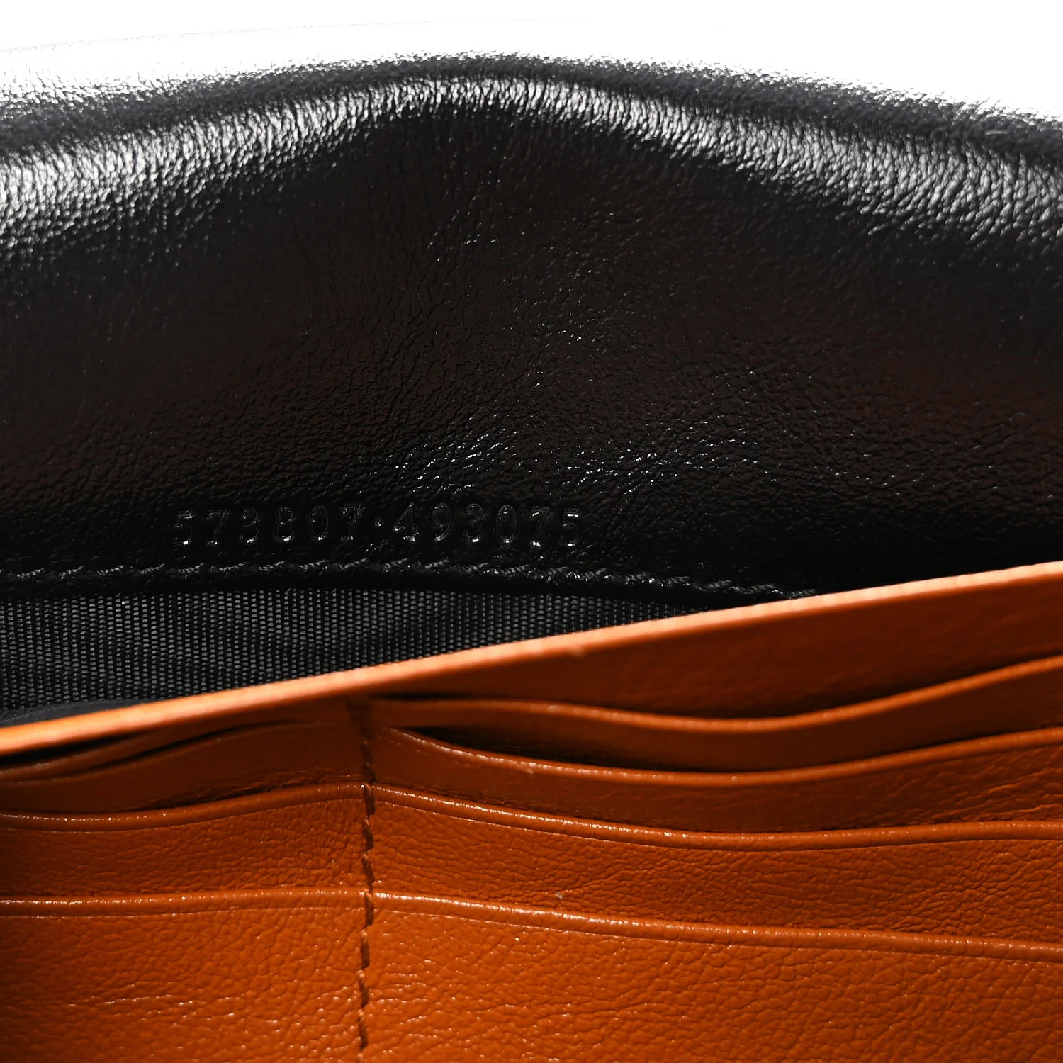 Vintage Effect Calfskin Matelasse Diagonal Torchon GG Marmont Chain Wallet Cognac - Image 7