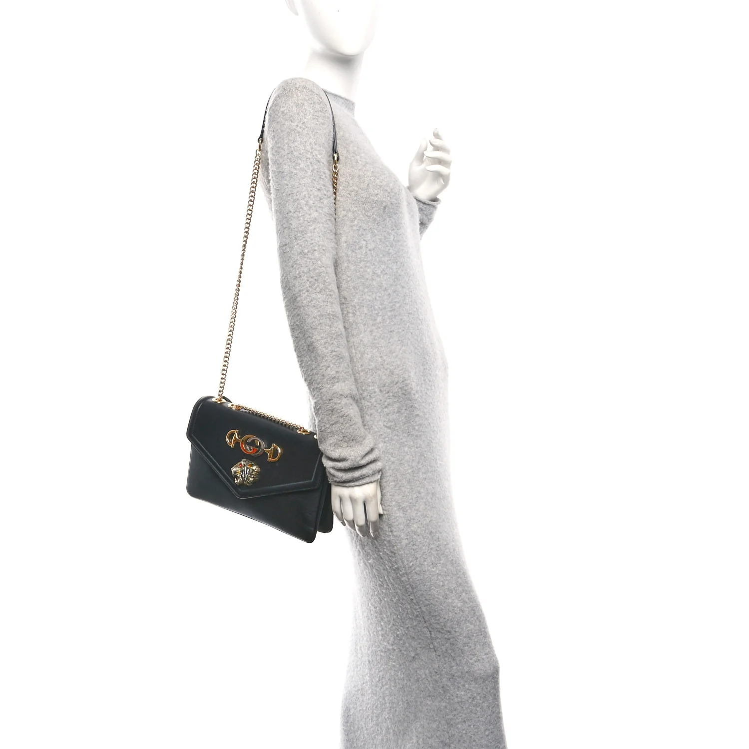 Vitello Palmellato Lux Crystal Medium Rajah Shoulder Bag Black - Image 2