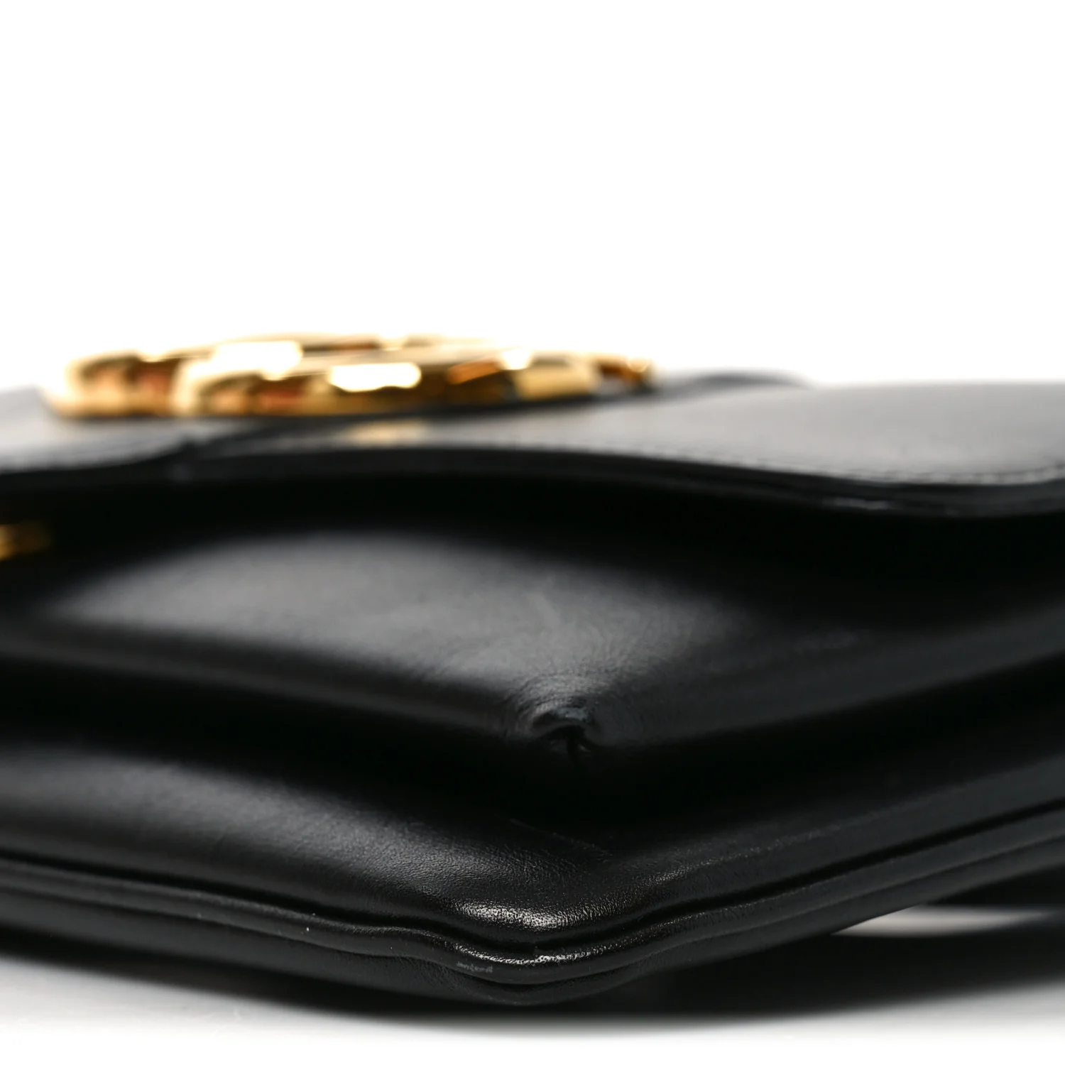 Vitello Palmellato Lux Small Arli Flap Shoulder Bag Black - Image 10