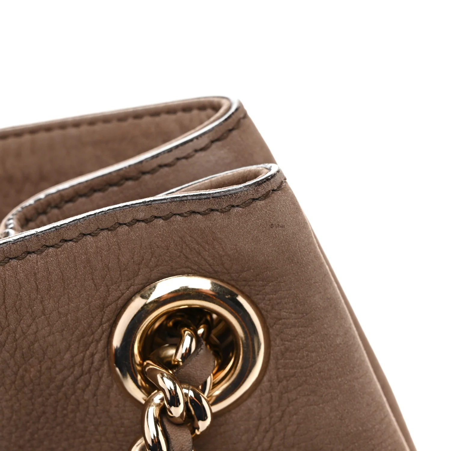 Vitello Range Medium Soho Chain Shoulder Bag Grey Field - Image 14