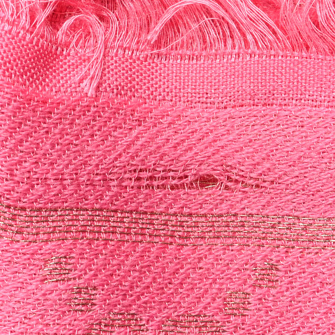 Wool Silk Lurex GG Monogram Bright G Fringe Scarf Fuxia - Image 4