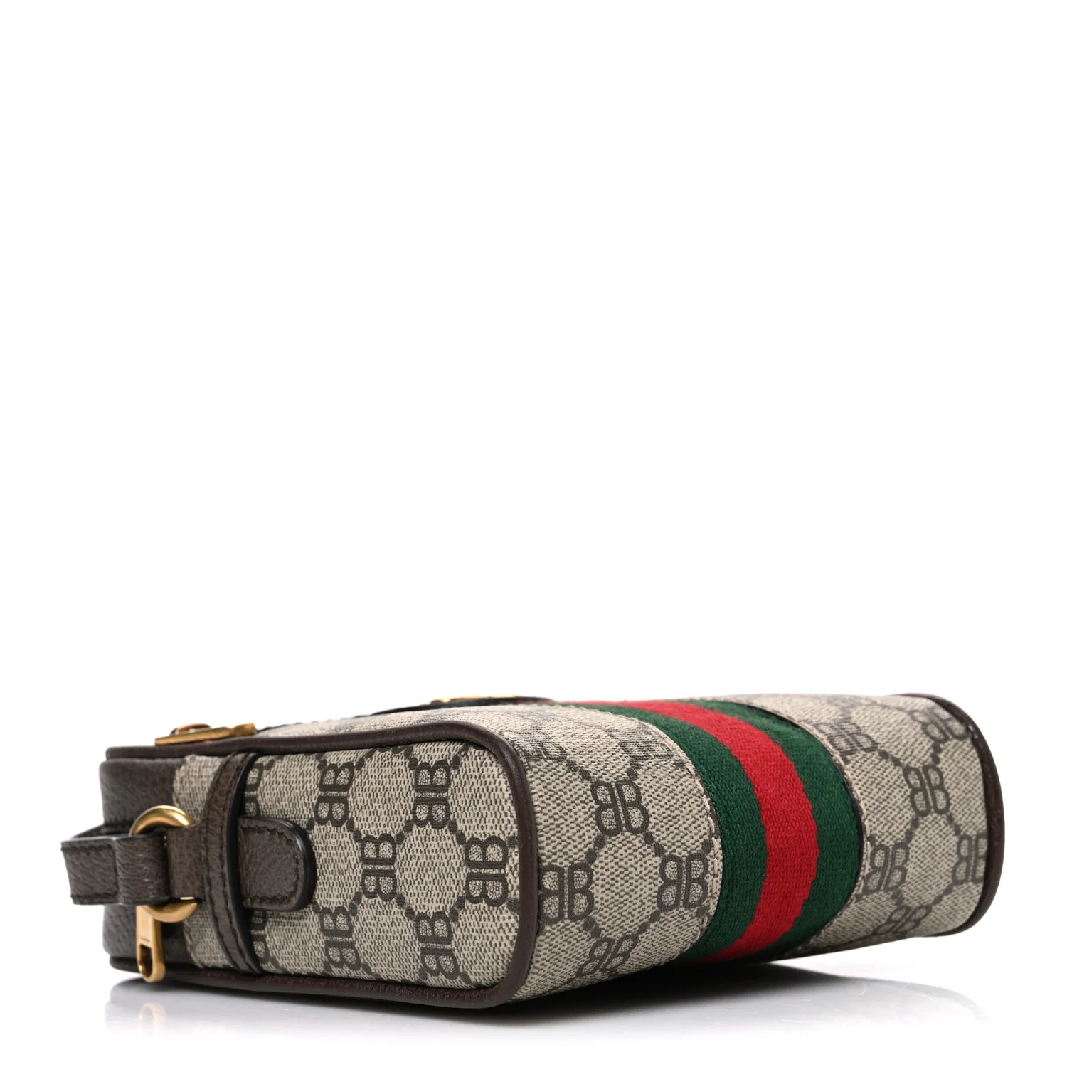 X BALENCIAGA BB Supreme Monogram Web Mini Ophidia Messenger Beige New Acero - Image 4