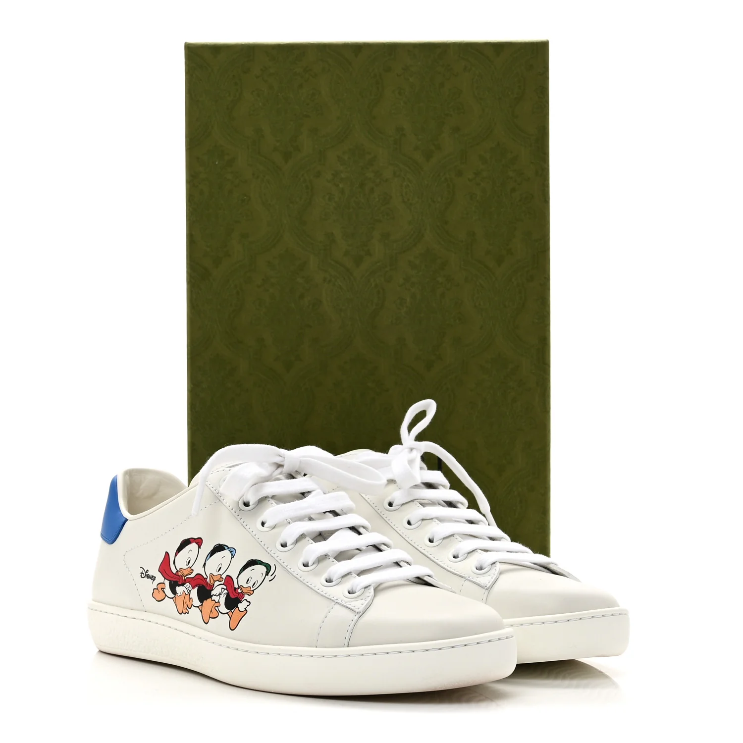 X DISNEY Calfskin Miro Soft Donald Duck Womens Ace Sneakers 37 White Bright Splash - Image 10