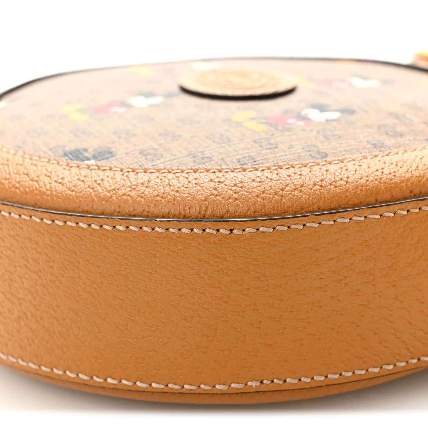 X DISNEY Mini Vintage GG Supreme Monogram Mickey Mouse Round Shoulder Bag Beige Vintage Sun Oil - Image 10