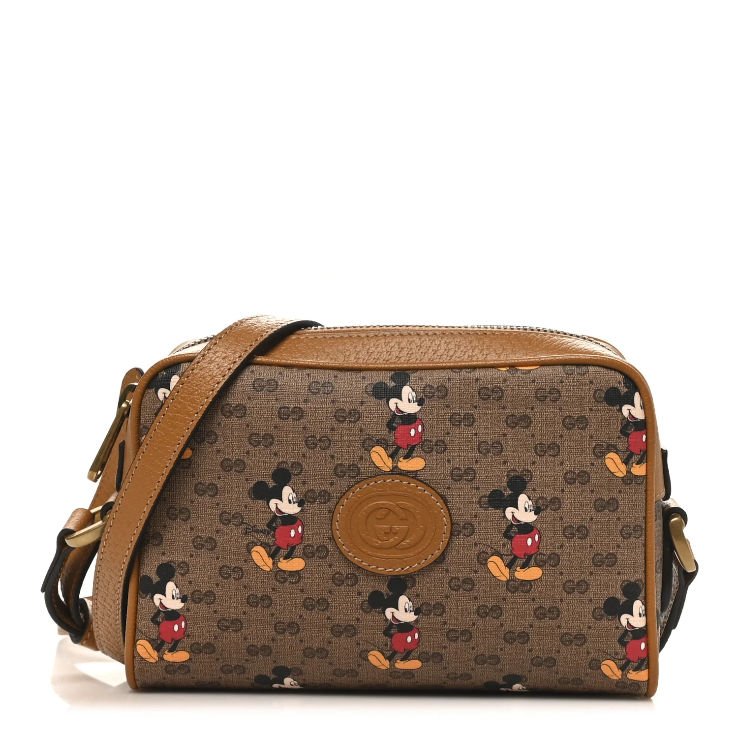 X DISNEY Mini Vintage GG Supreme Monogram Mickey Mouse Shoulder Bag Beige Vintage Sun Oil