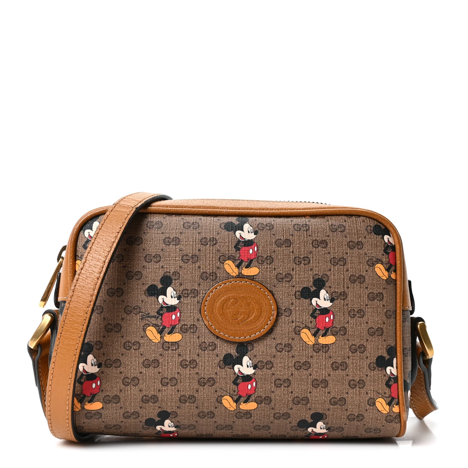 X DISNEY Mini Vintage GG Supreme Monogram Mickey Mouse Shoulder Bag Beige Vintage Sun Oil