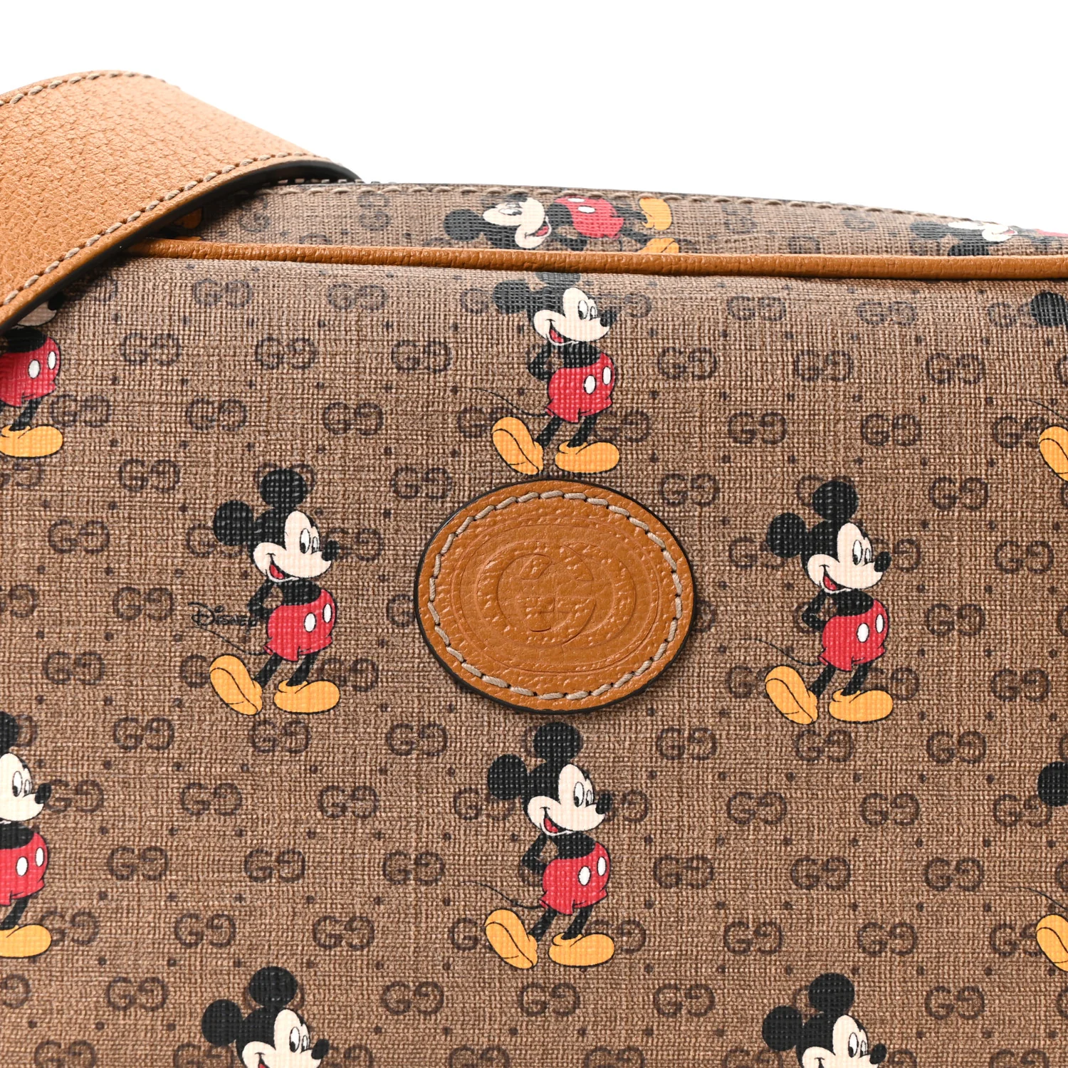 X DISNEY Mini Vintage GG Supreme Monogram Mickey Mouse Small Belt Bag 80 32 Beige Vintage Sun Oil - Image 7