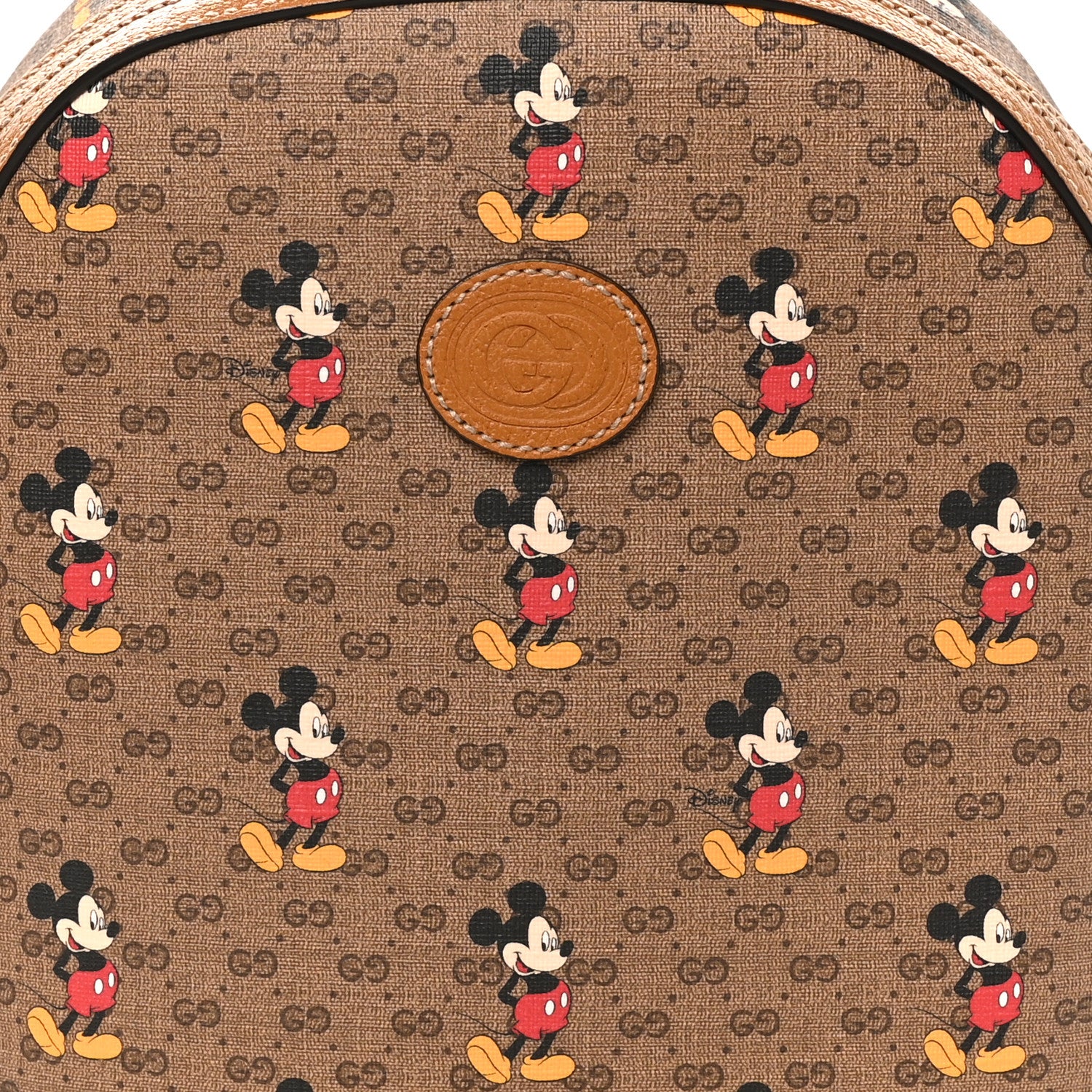 X DISNEY Mini Vintage GG Supreme Monogram Mickey Mouse Small Dome Backpack Beige Vintage Sun Oil - Image 8