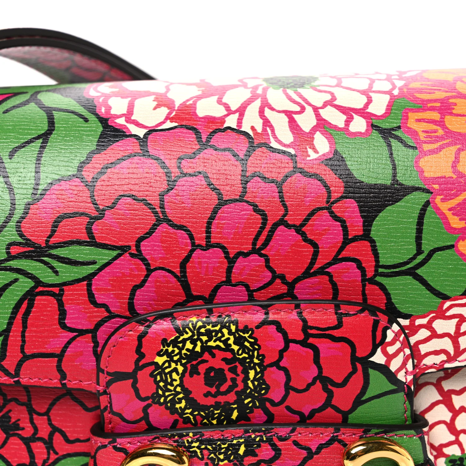 X KEN SCOTT New Shangai Calfskin Pomponica Print Horsebit 1955 Shoulder Bag Multicolor Fuxia Pompon - Image 7
