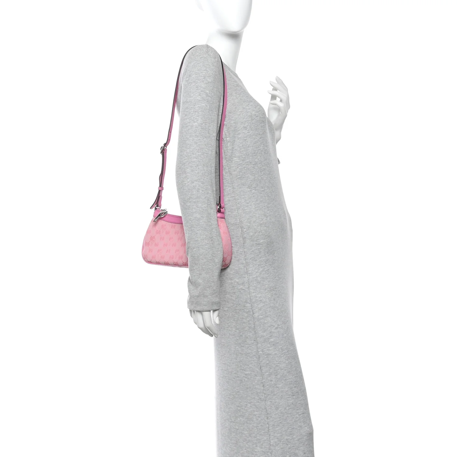 X PALACE GG Supreme Monogram Palace Textured Dollar Calfskin Shoulder Bag Pink Pale Rose Palace - Image 2