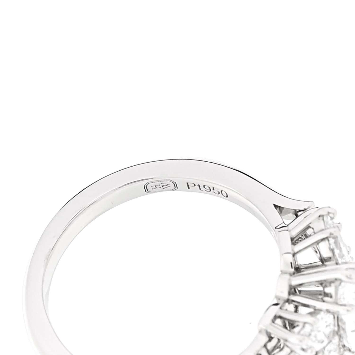 Platinum Diamond .57ct Pear Cluster Engagement Ring 47 4.25 - Image 5