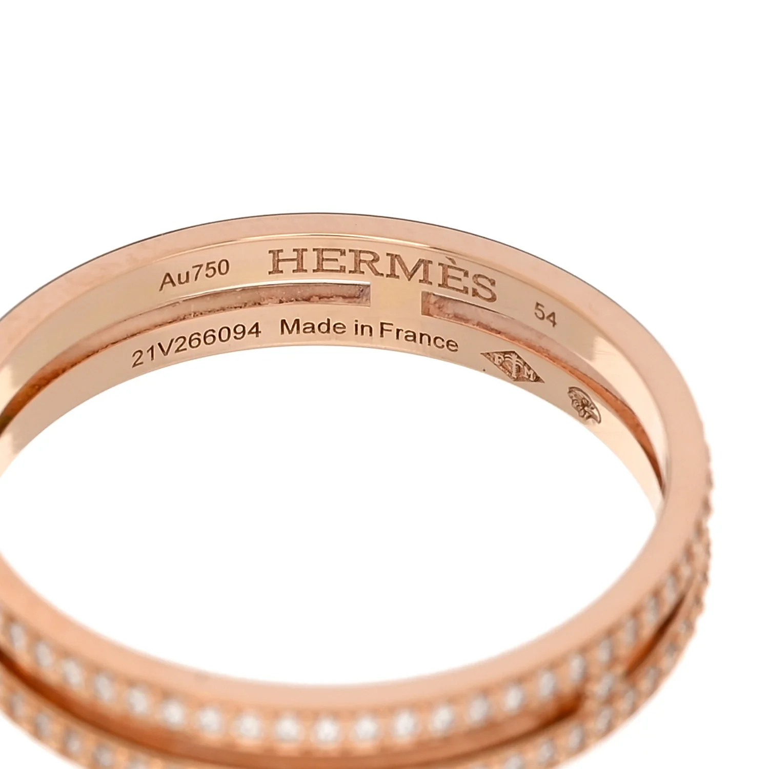 18K Rose Gold Diamond Ariane Wedding Band Ring 54 6.75 - Image 4