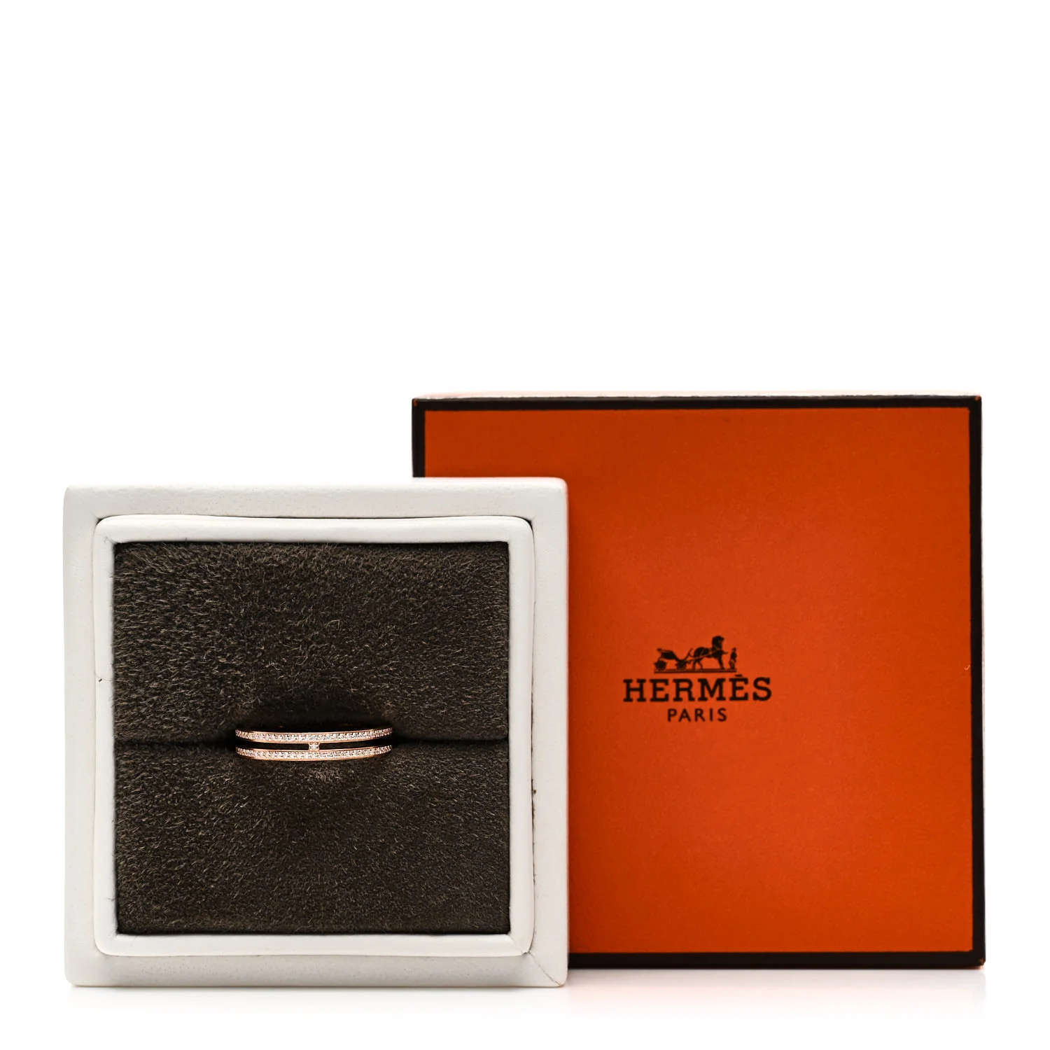 18K Rose Gold Diamond Ariane Wedding Band Ring 54 6.75 - Image 5