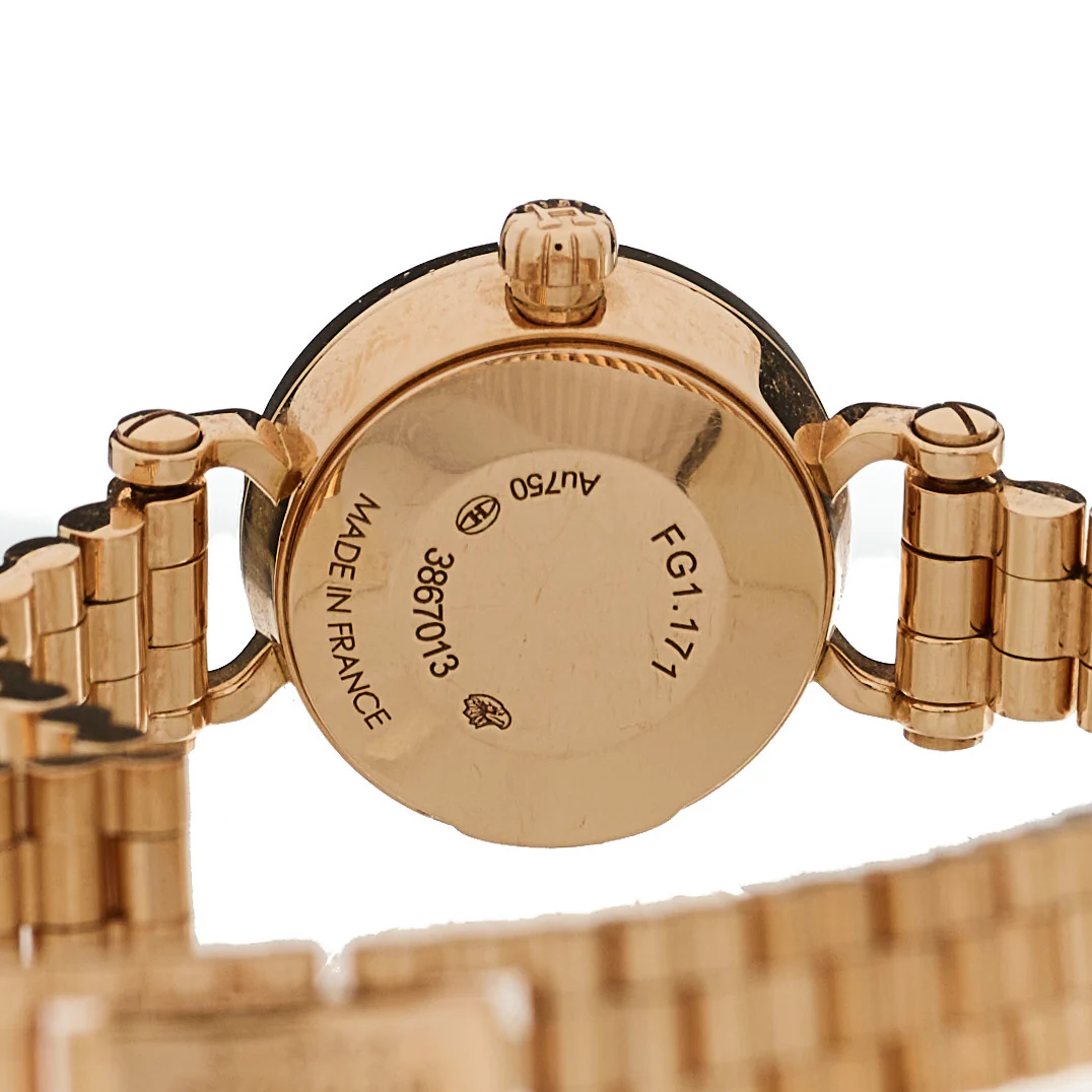 18K Rose Gold Diamond Bezel 16mm Faubourg Quartz Watch - Image 4